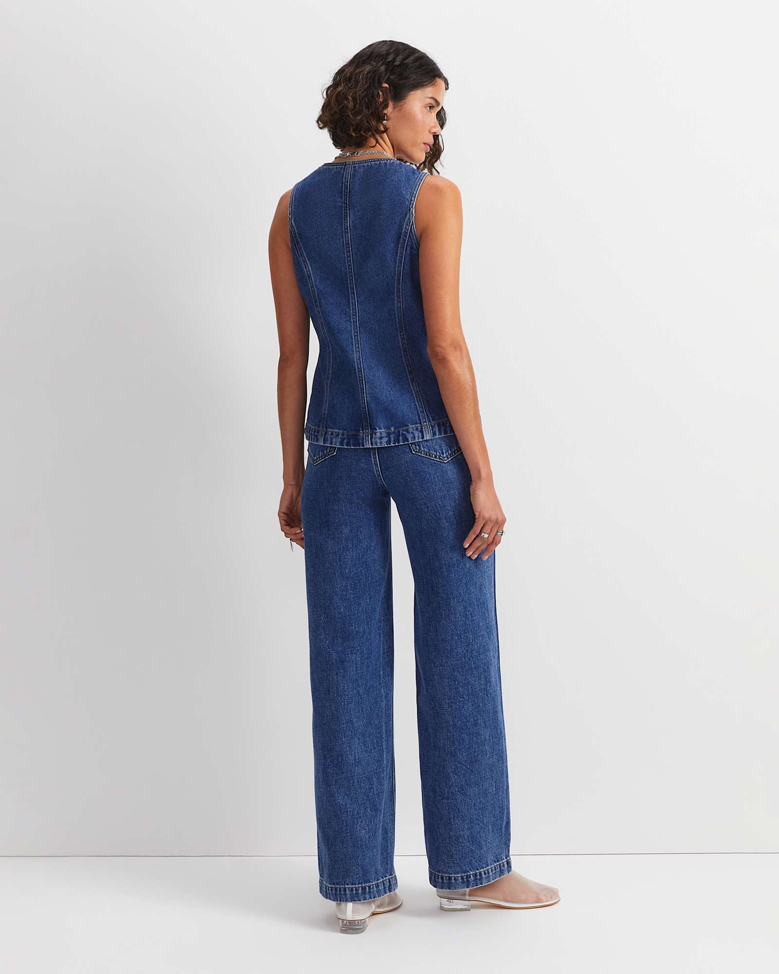 Allegra Patch Pocket Jean in MID WASH