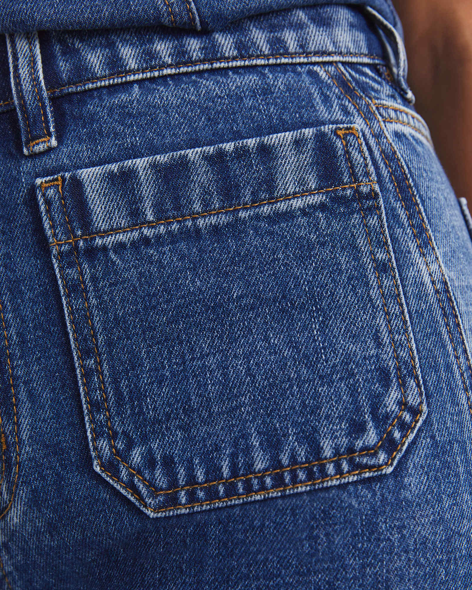 Allegra Patch Pocket Jean in MID WASH