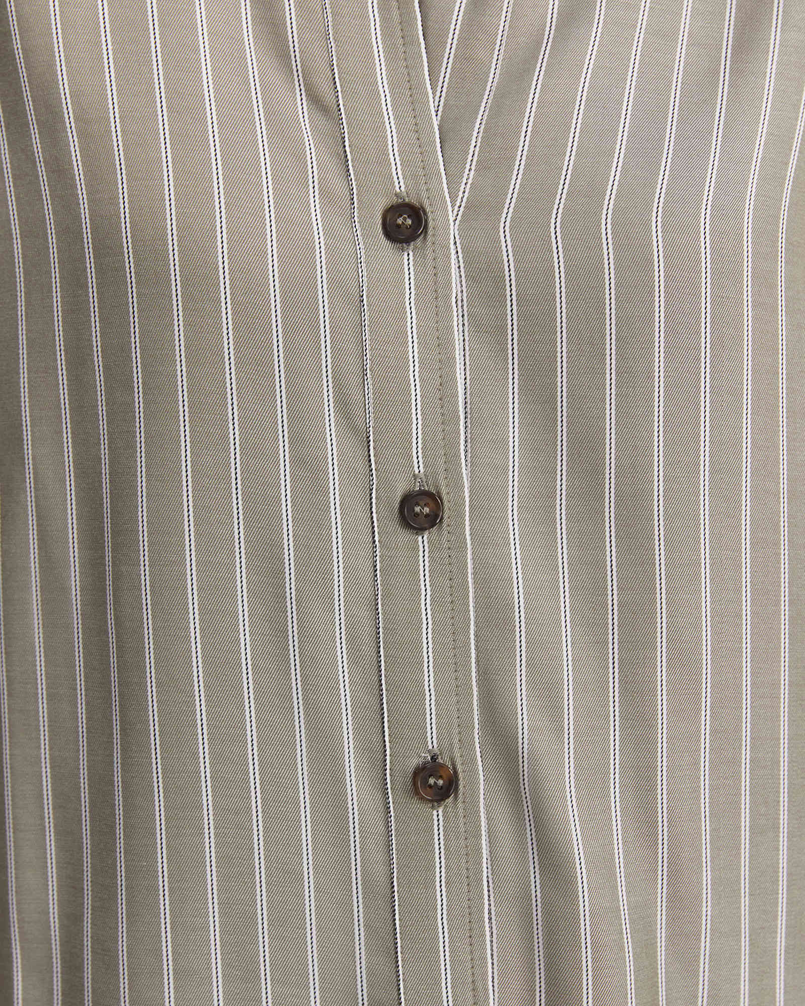Soleve Yarn-Dyed Shirt in KHAKI/WHITE