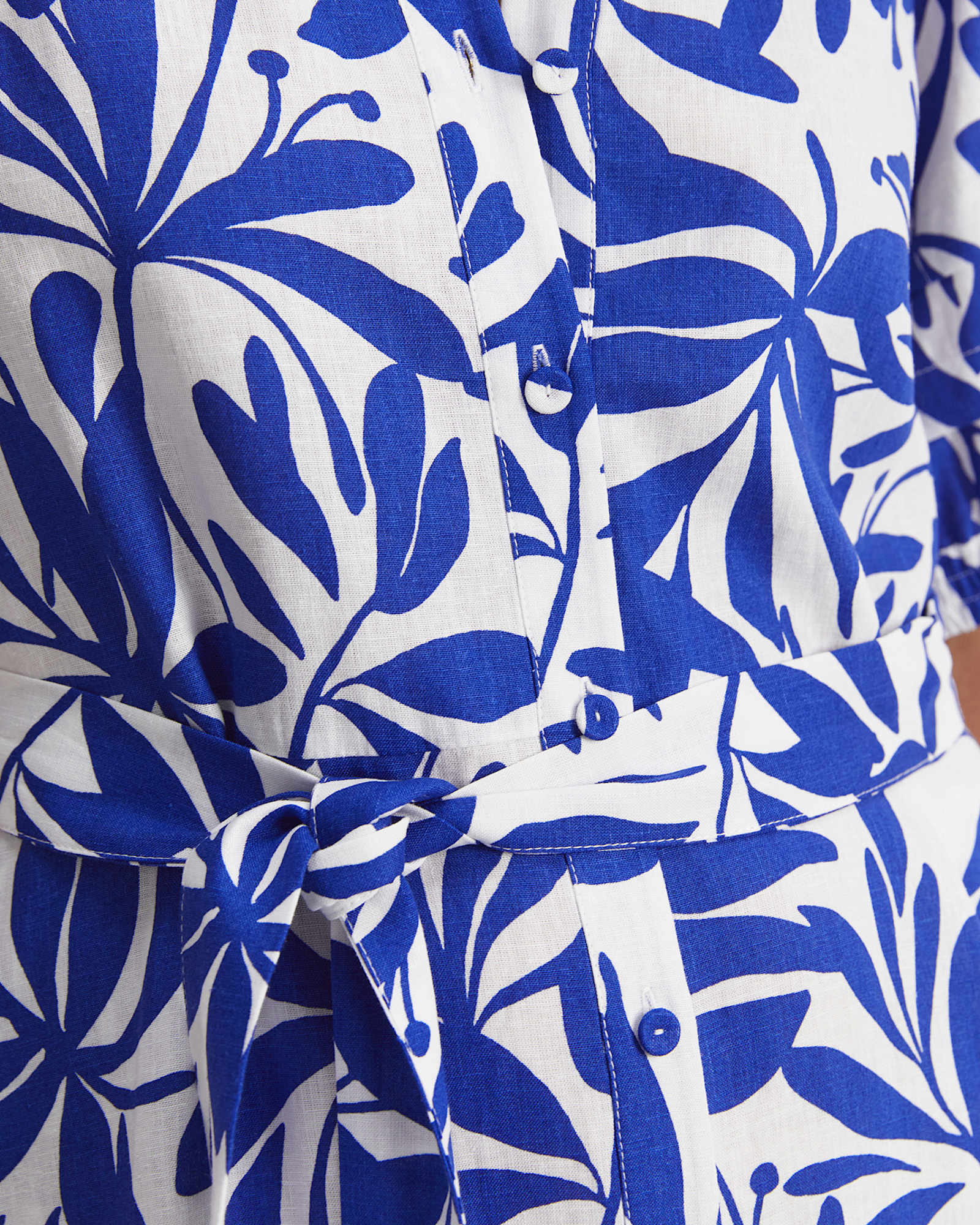 Willow Print Midi Dress in BLUE/WHITE