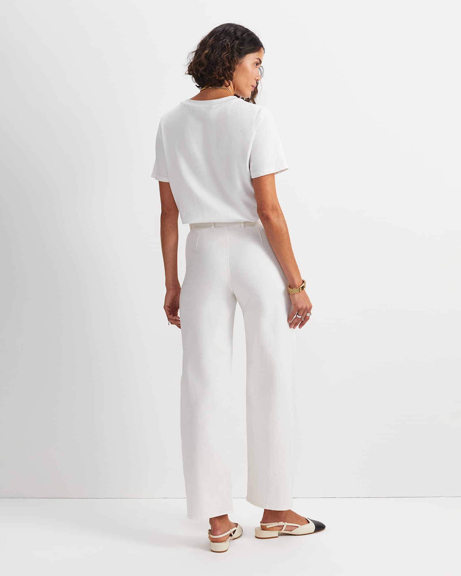 Montana Wide Leg Belted Jean in OFF WHITE