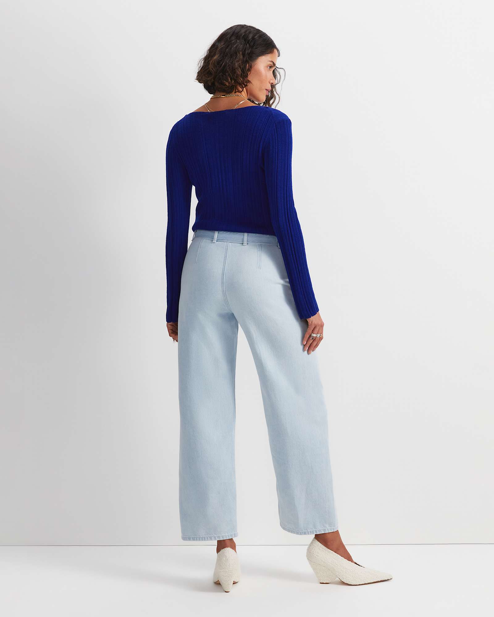 Montana Wide Leg Belted Jean in LIGHT DENIM