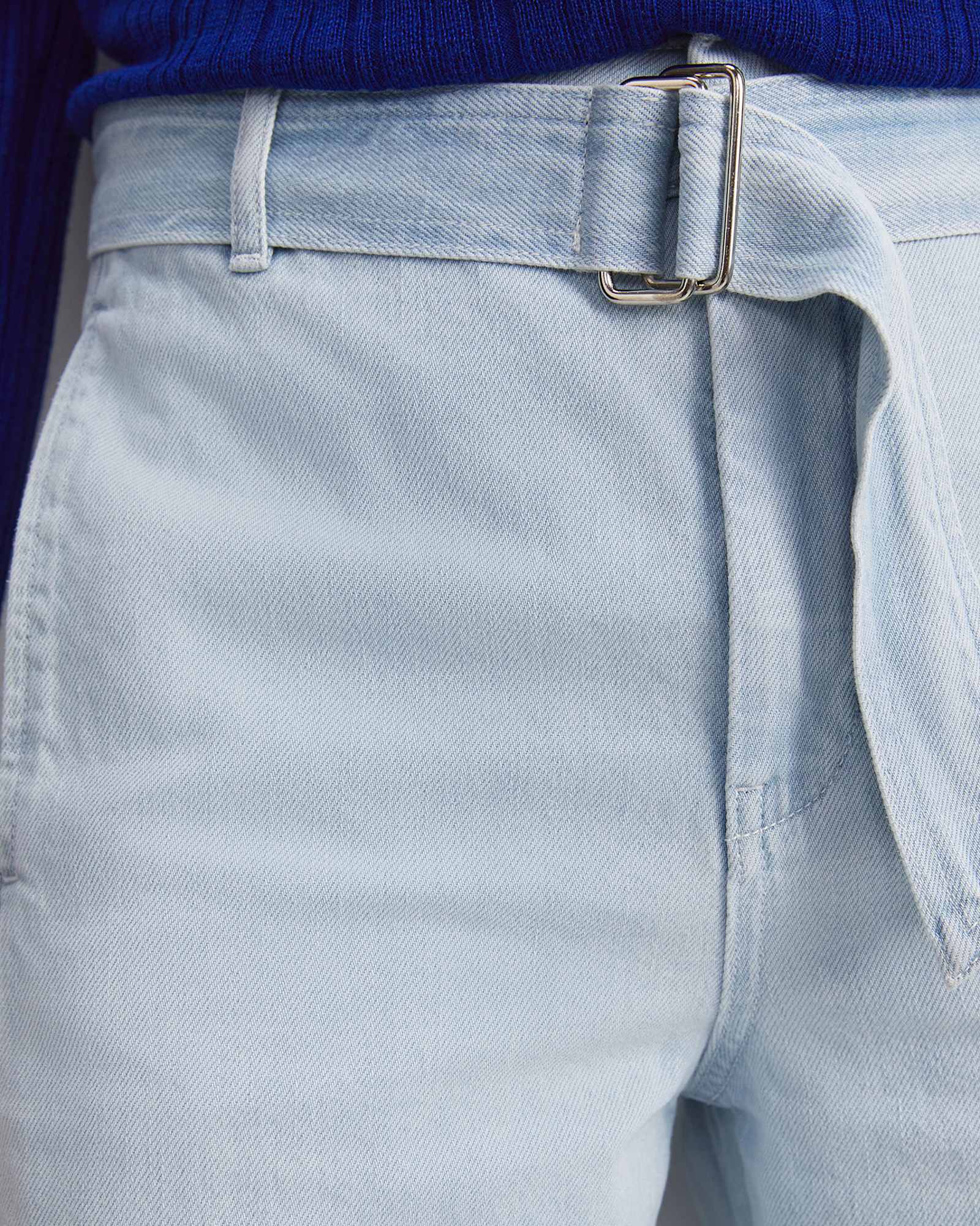 Montana Wide Leg Belted Jean in LIGHT DENIM