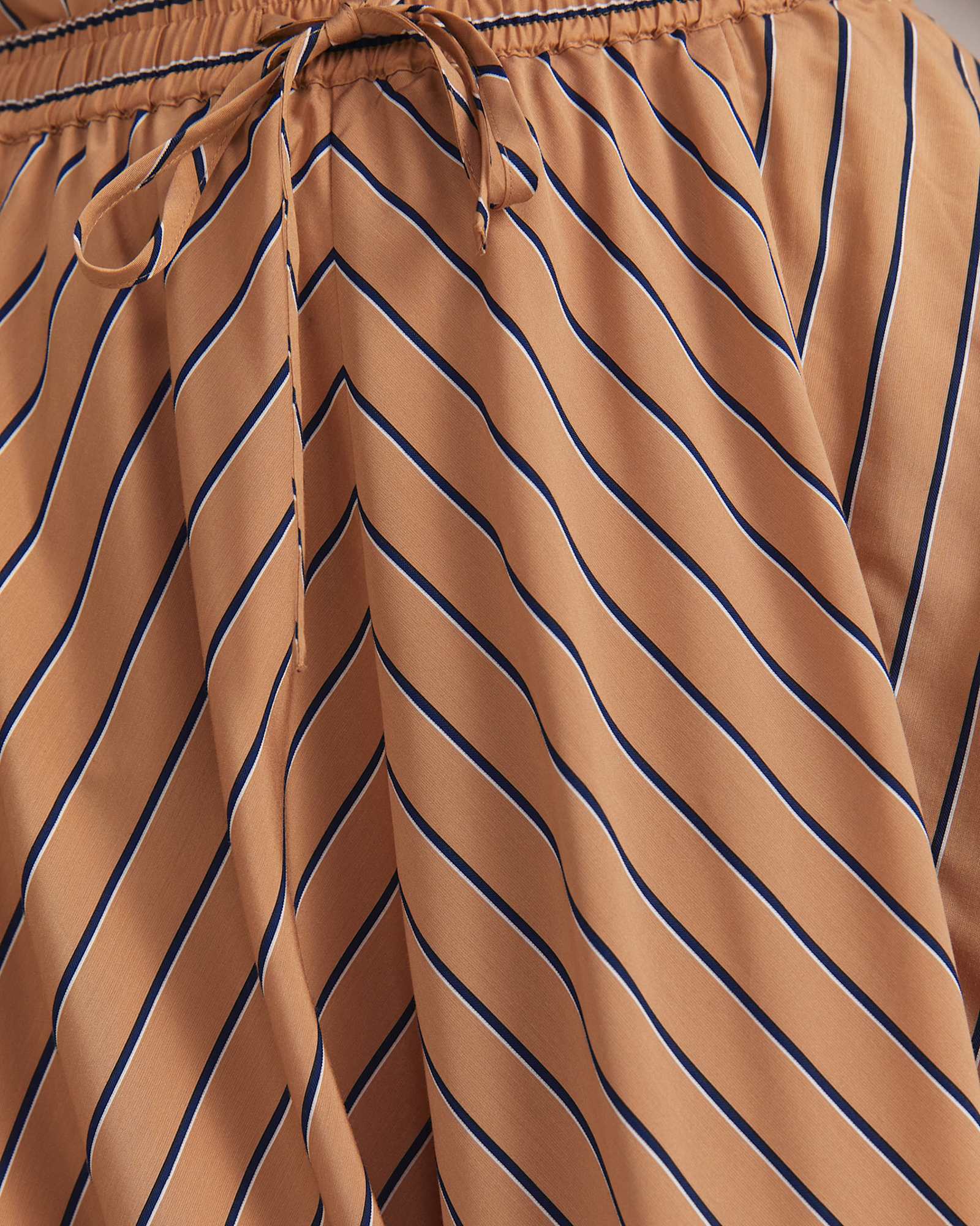 Gina Stripe Maxi Skirt in TAN/WHITE