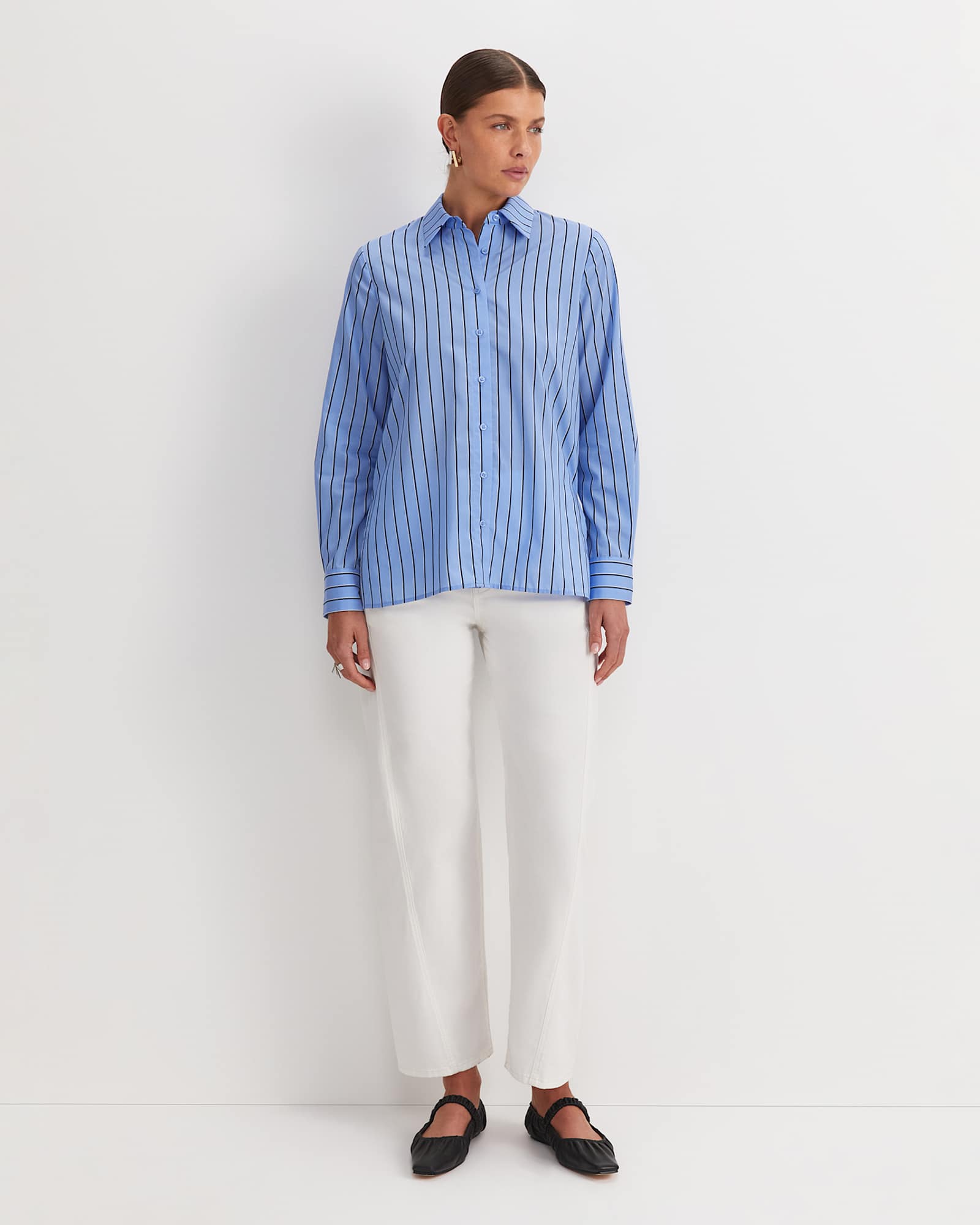 Gina Stripe Shirt in BLUE/WHITE