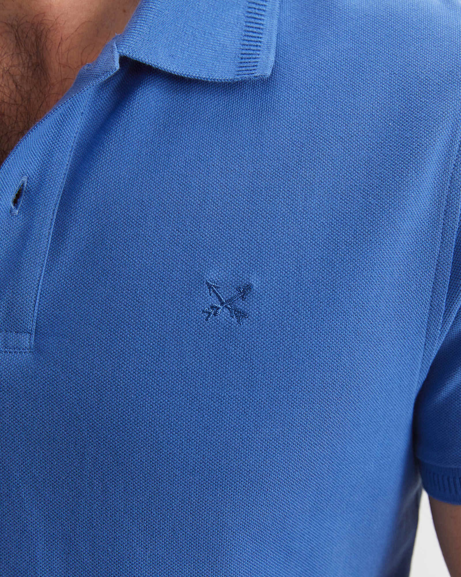 SC Melange Pique Polo in STEEL BLUE