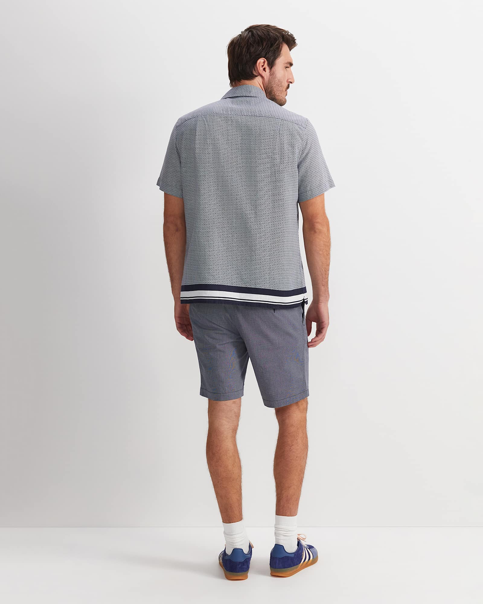 Brett Short Sleeve Print Shirt in NAVY MULTI