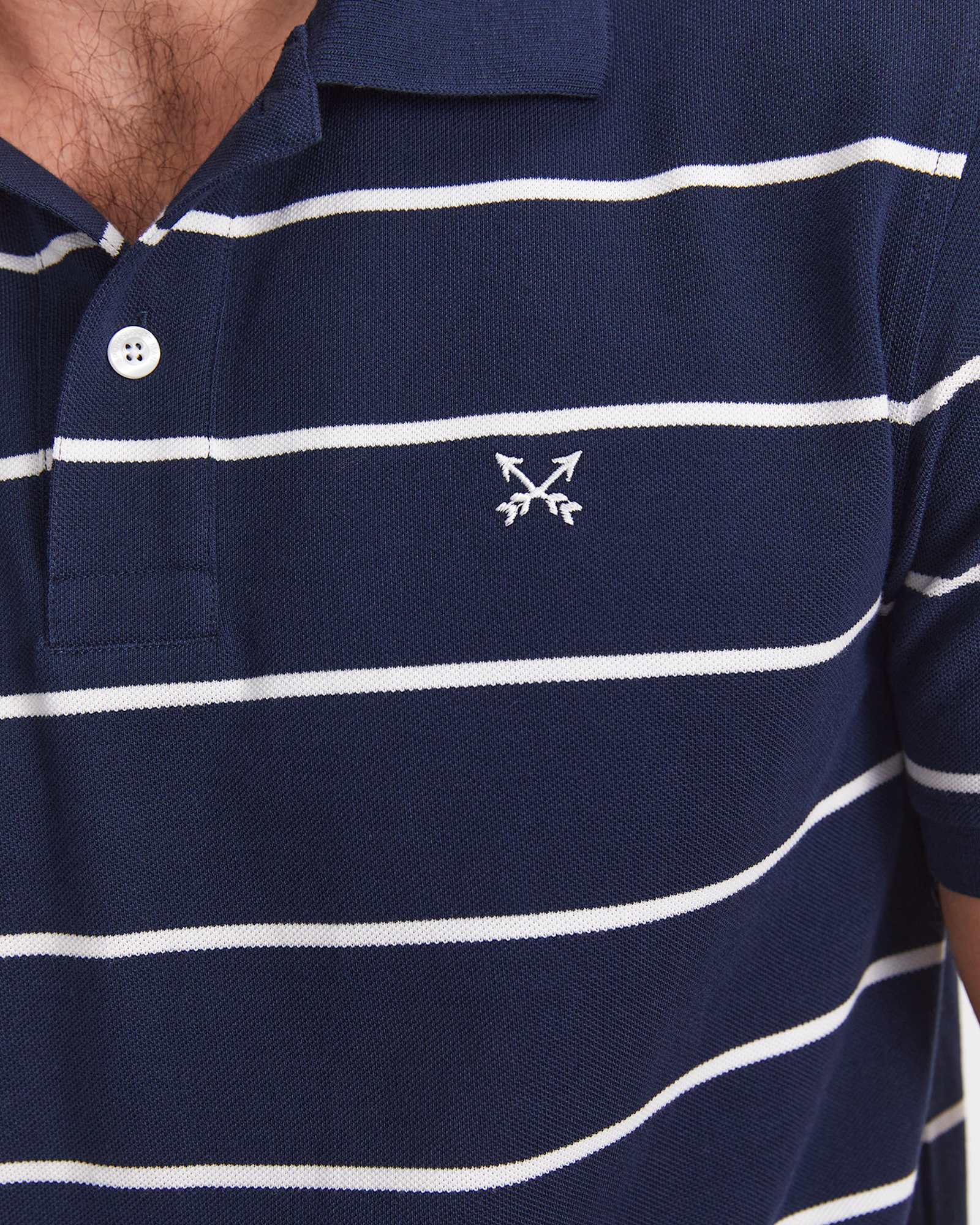 David Stripe Polo in NAVY