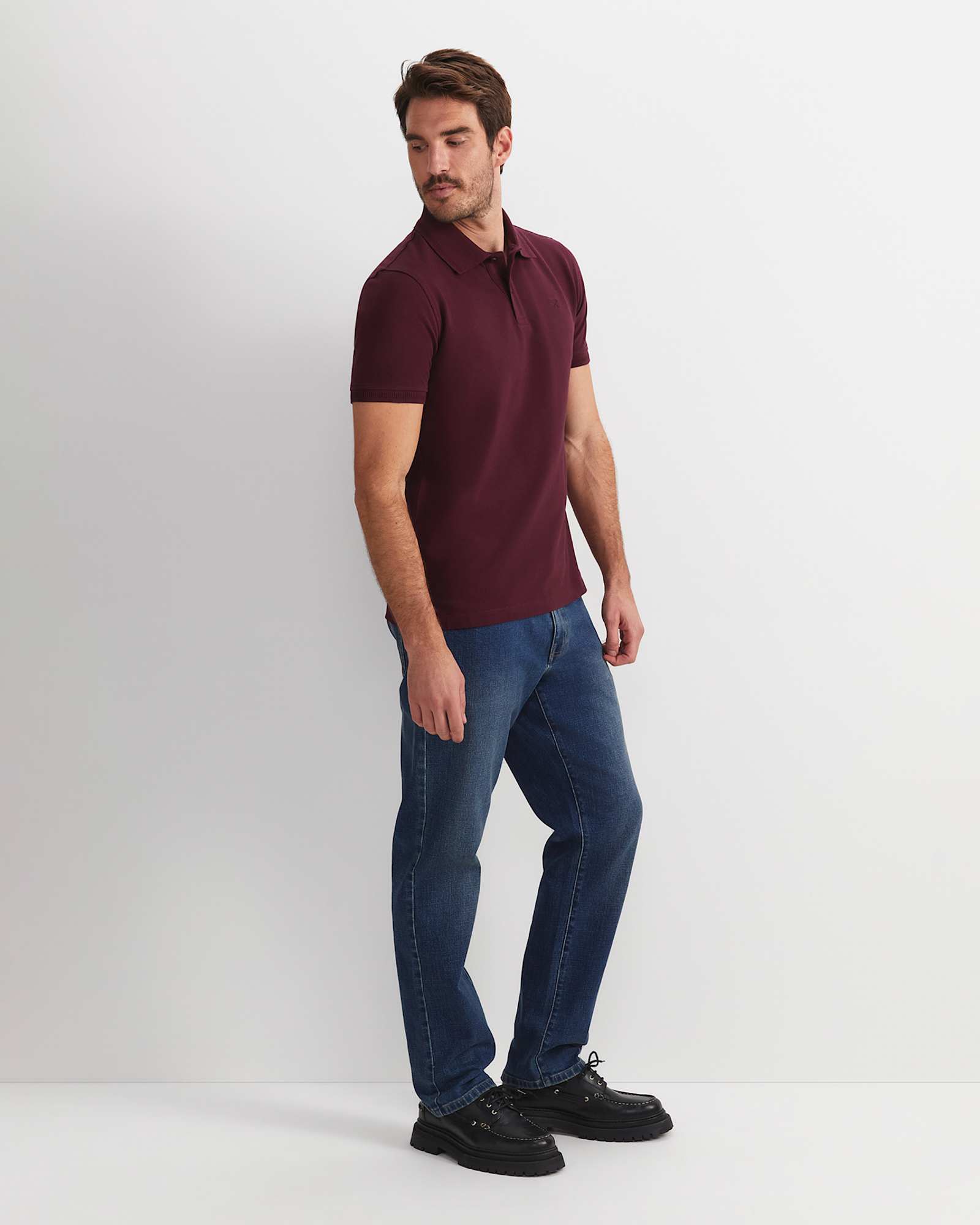 SC Pique Polo in BURGUNDY