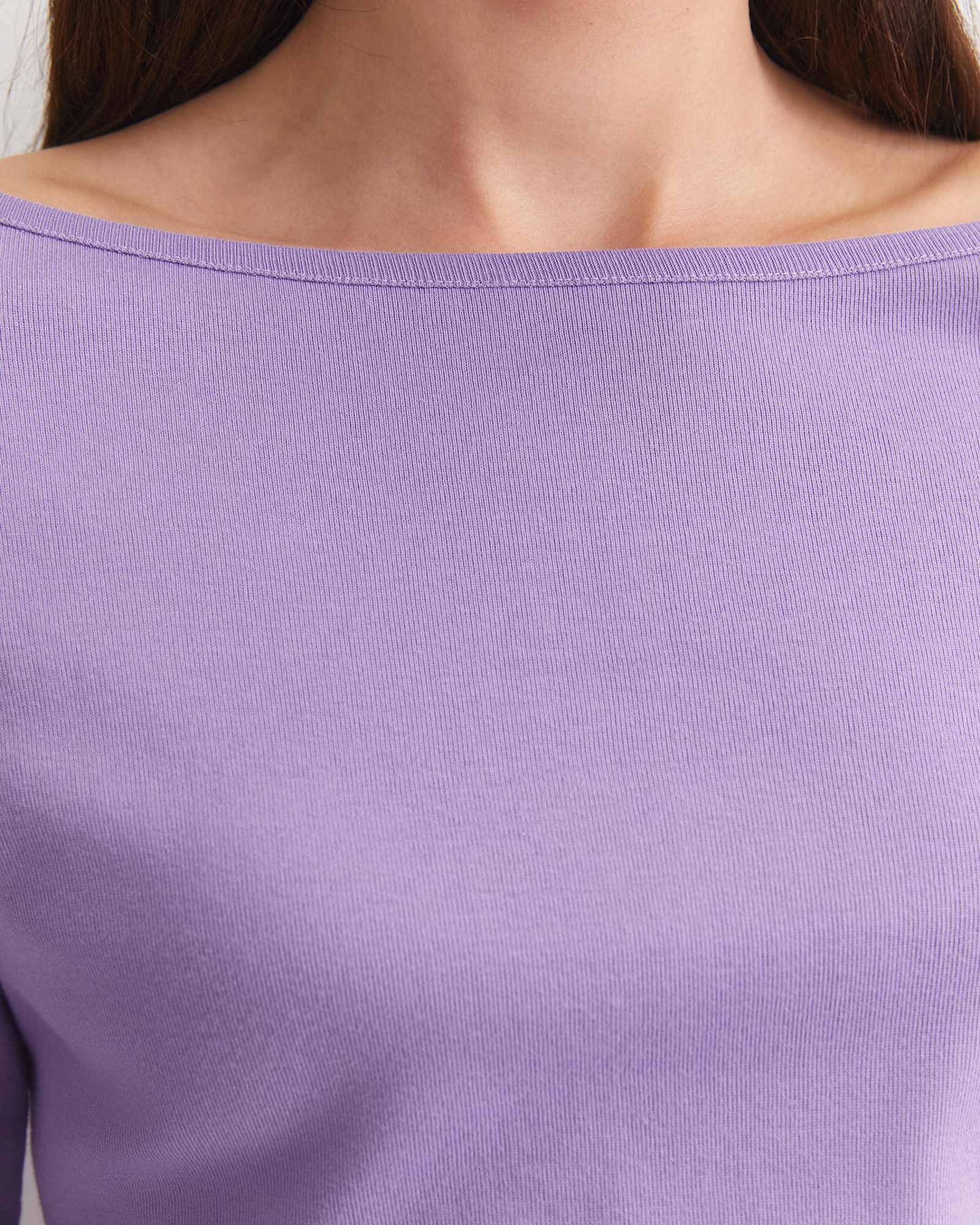 Heidi Long Sleeve Rib Tee in VIOLA