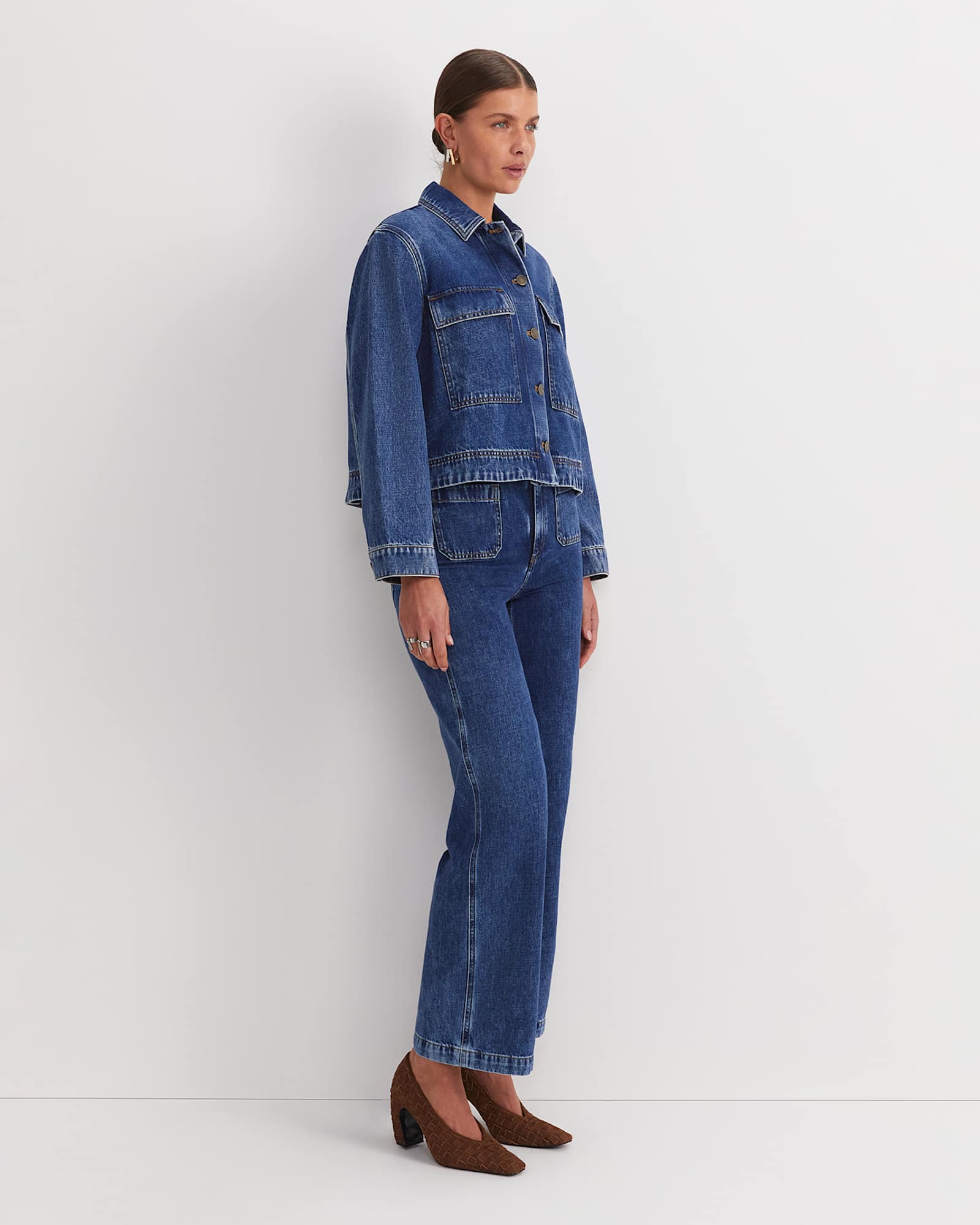 Allegra Denim Jacket in MID WASH