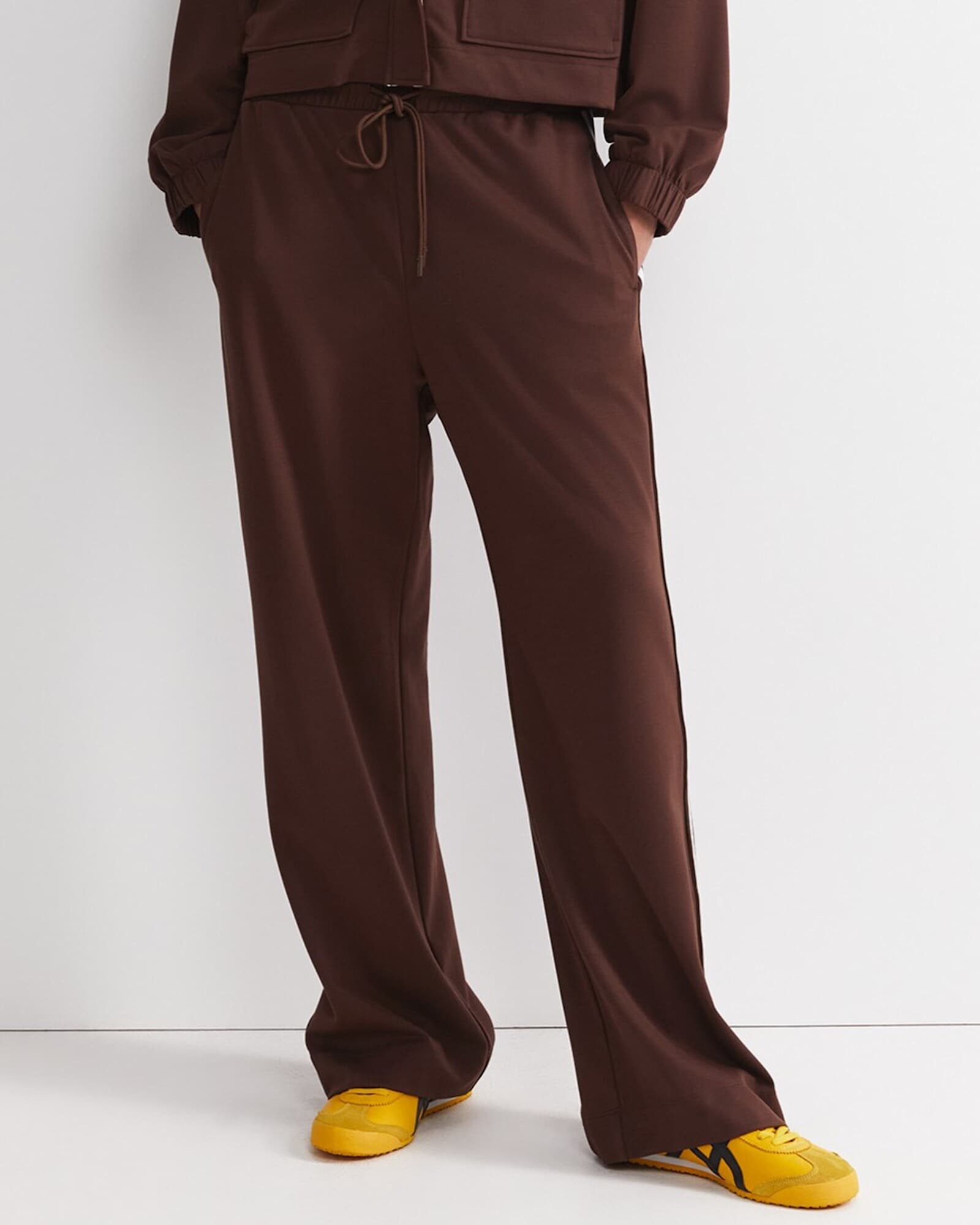 Misha Straight Leg Track Pant in CHOCOLATE