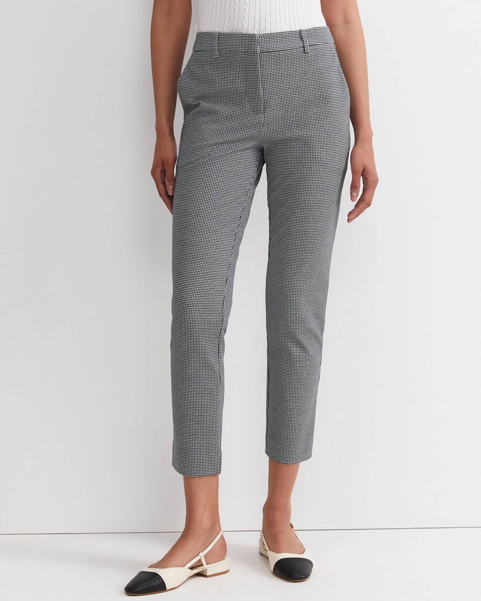 Evie Houndstooth Ponte Pant in BLACK/WHITE