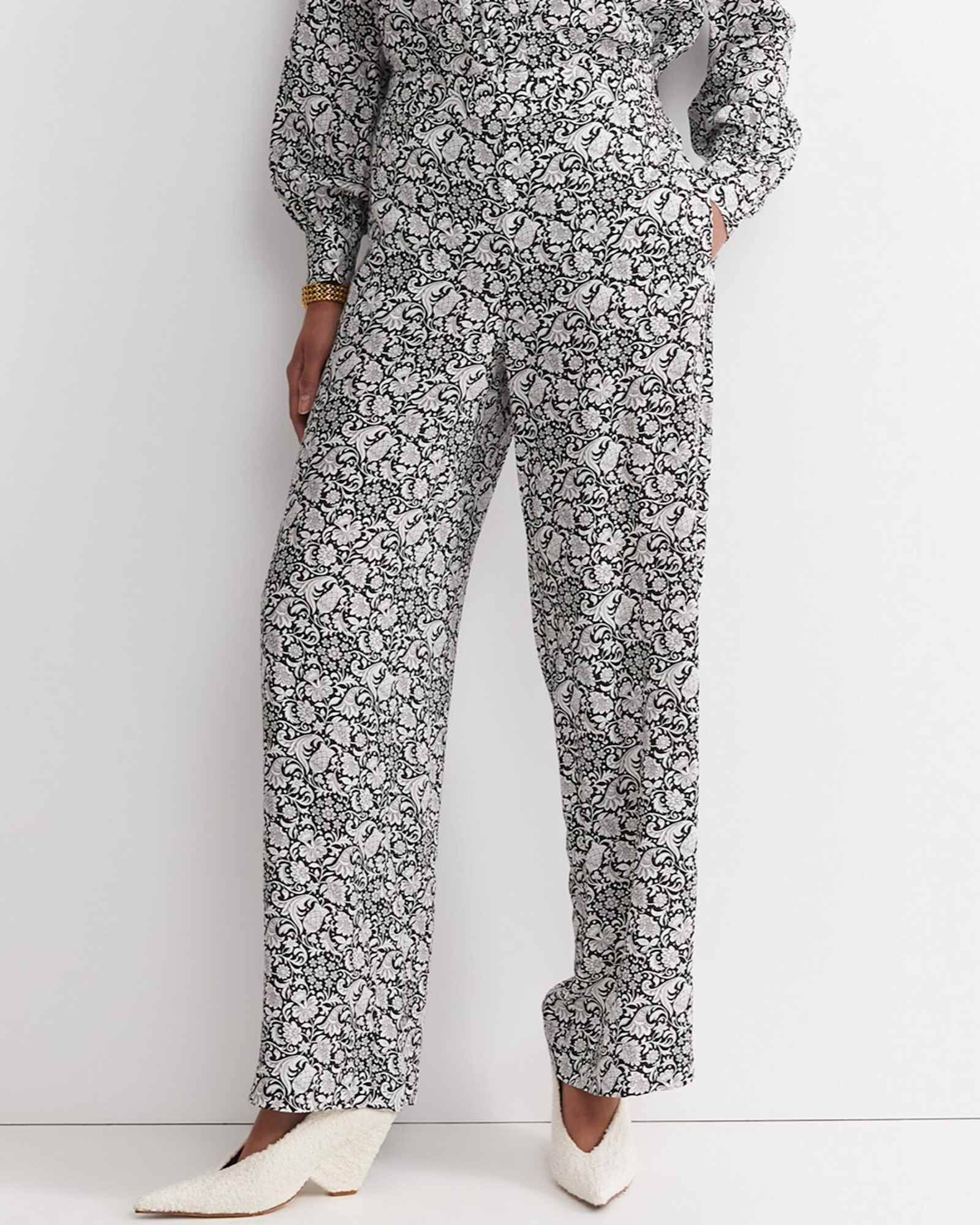 Robertson Liberty Wide Leg Pant in BLACK/WHITE