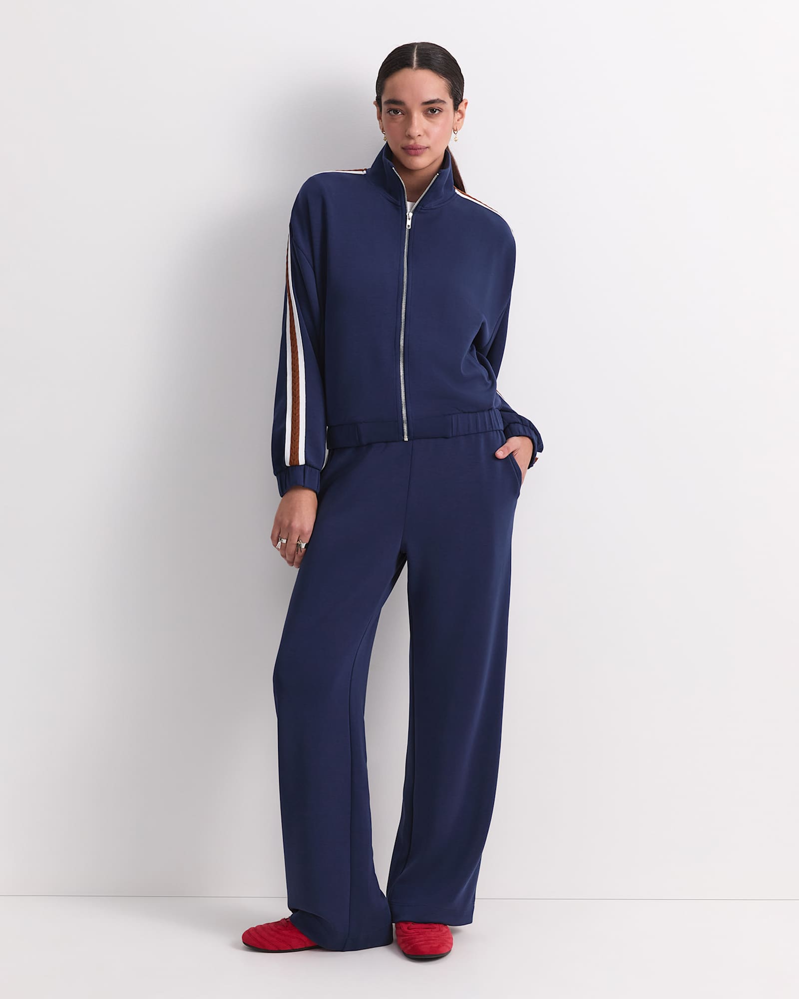 Kayla Track Jacket in NAVY MULTI
