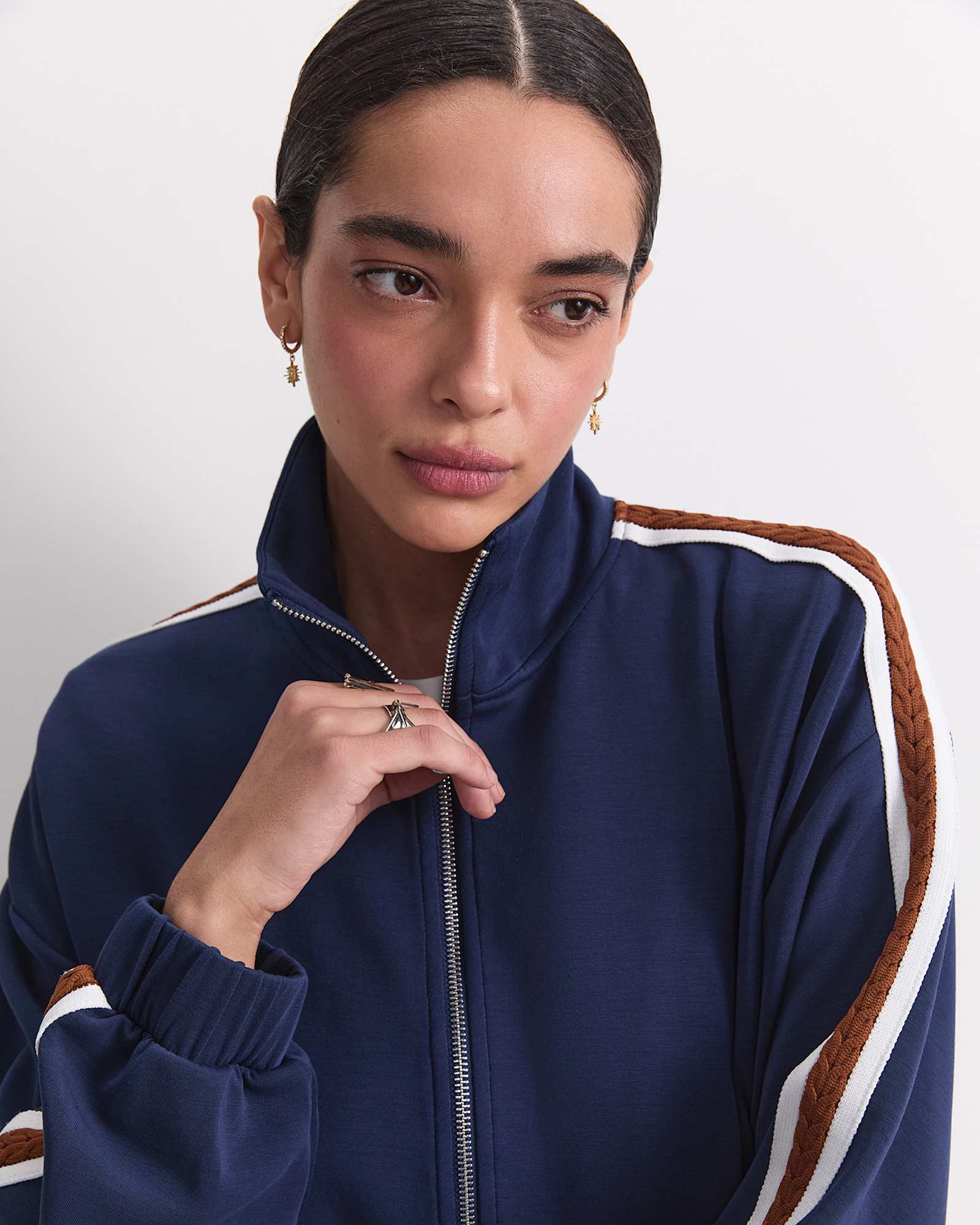 Kayla Track Jacket in NAVY MULTI