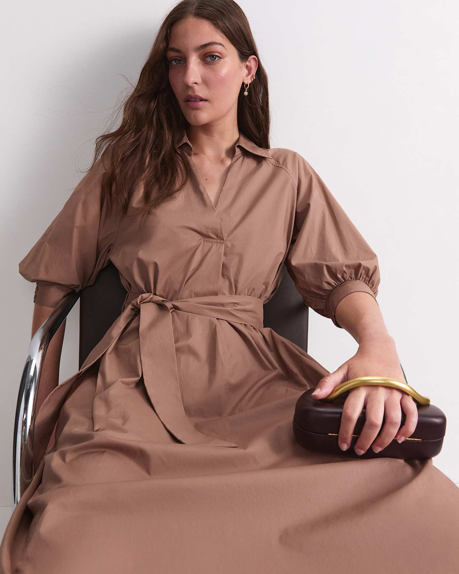 Lorelei Midi Dress in MOCHA