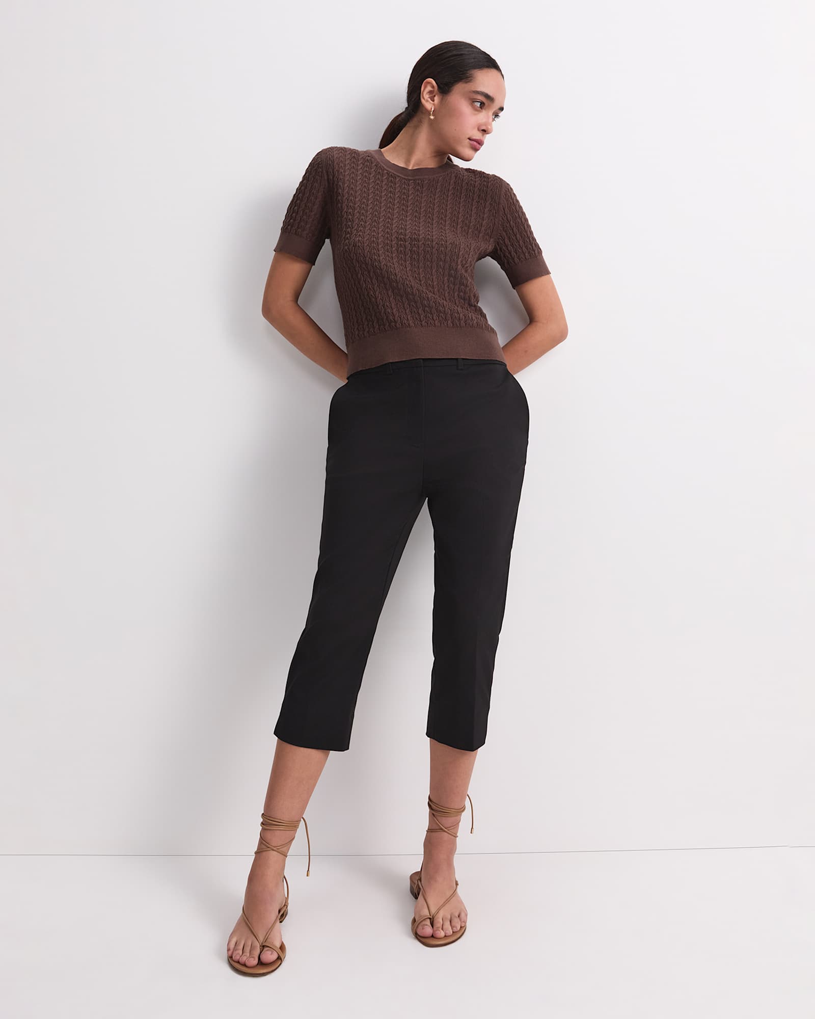 Yvette Pedal Pusher Pant in BLACK