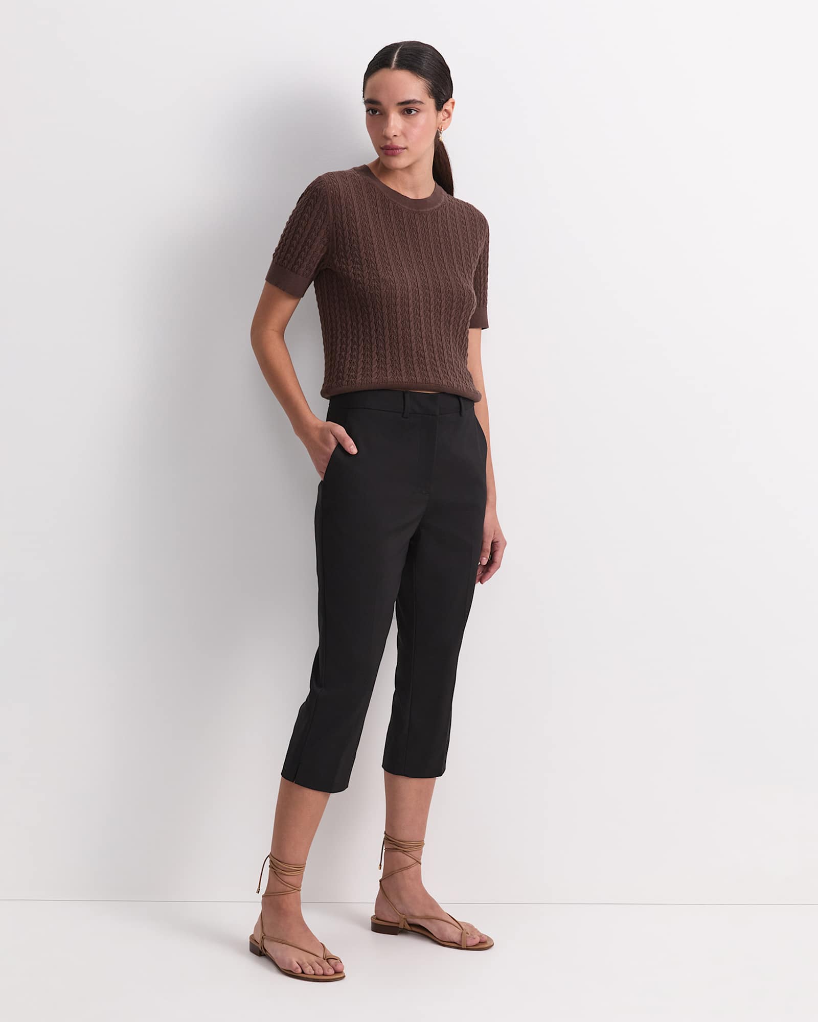 Yvette Pedal Pusher Pant in BLACK