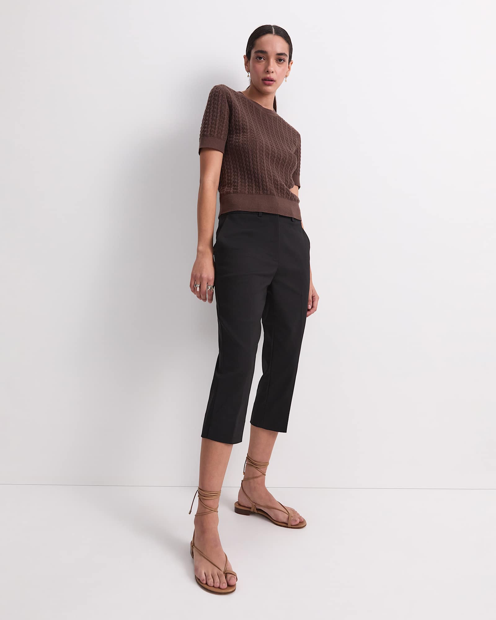 Yvette Pedal Pusher Pant in BLACK