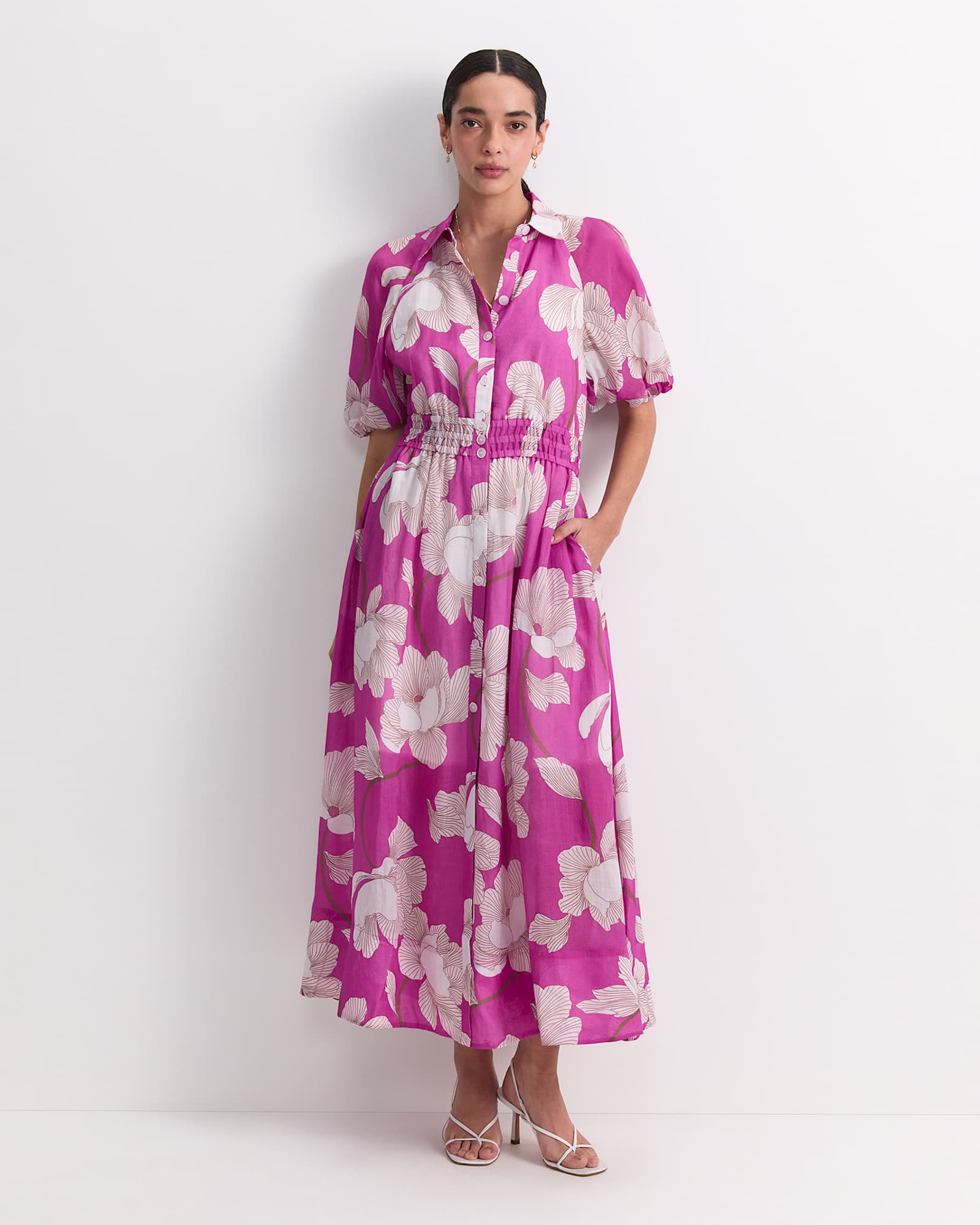 Manon Midi Dress in PINK MULTI
