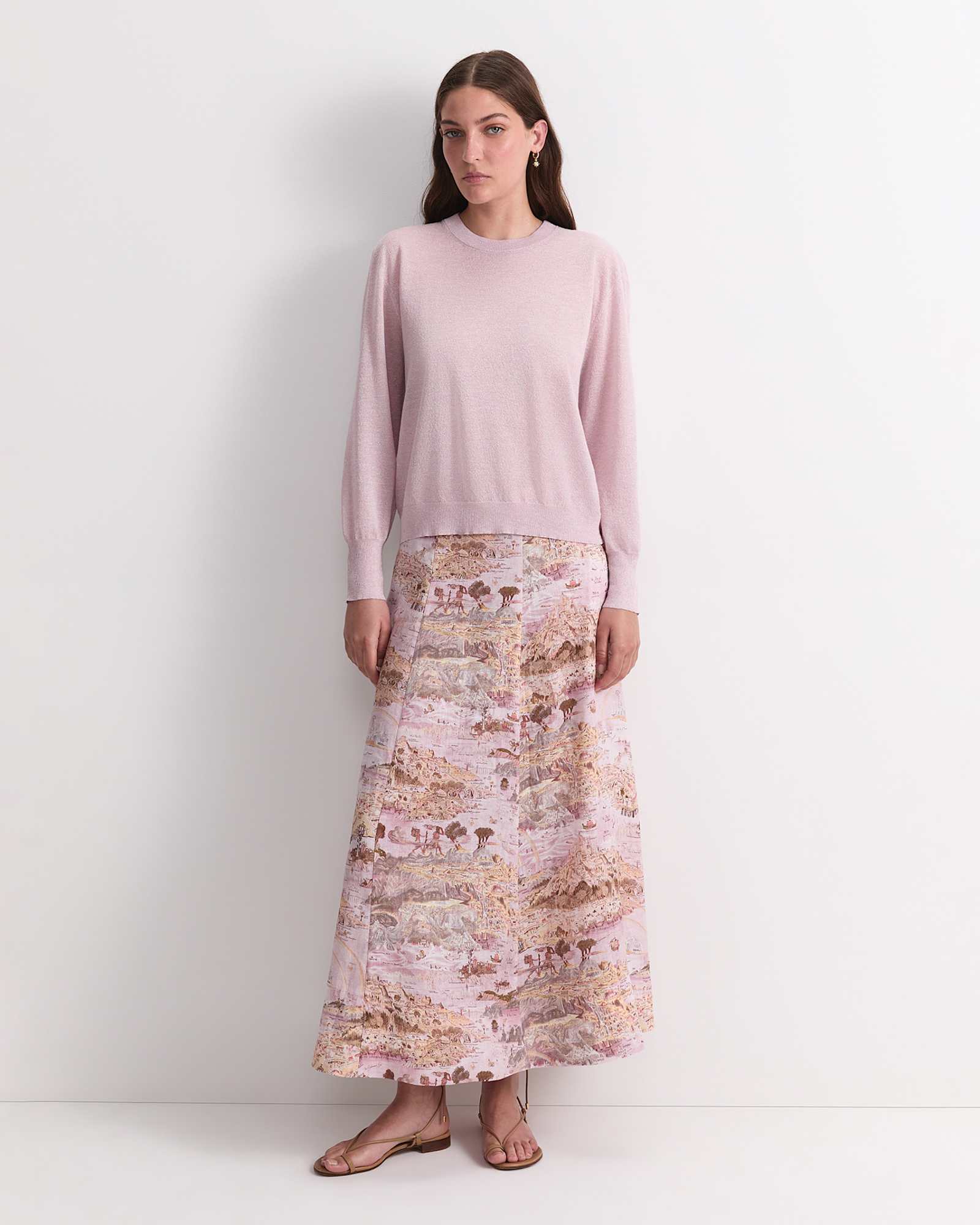 Sparkling Long Sleeve Relaxed Knit in BLUSH