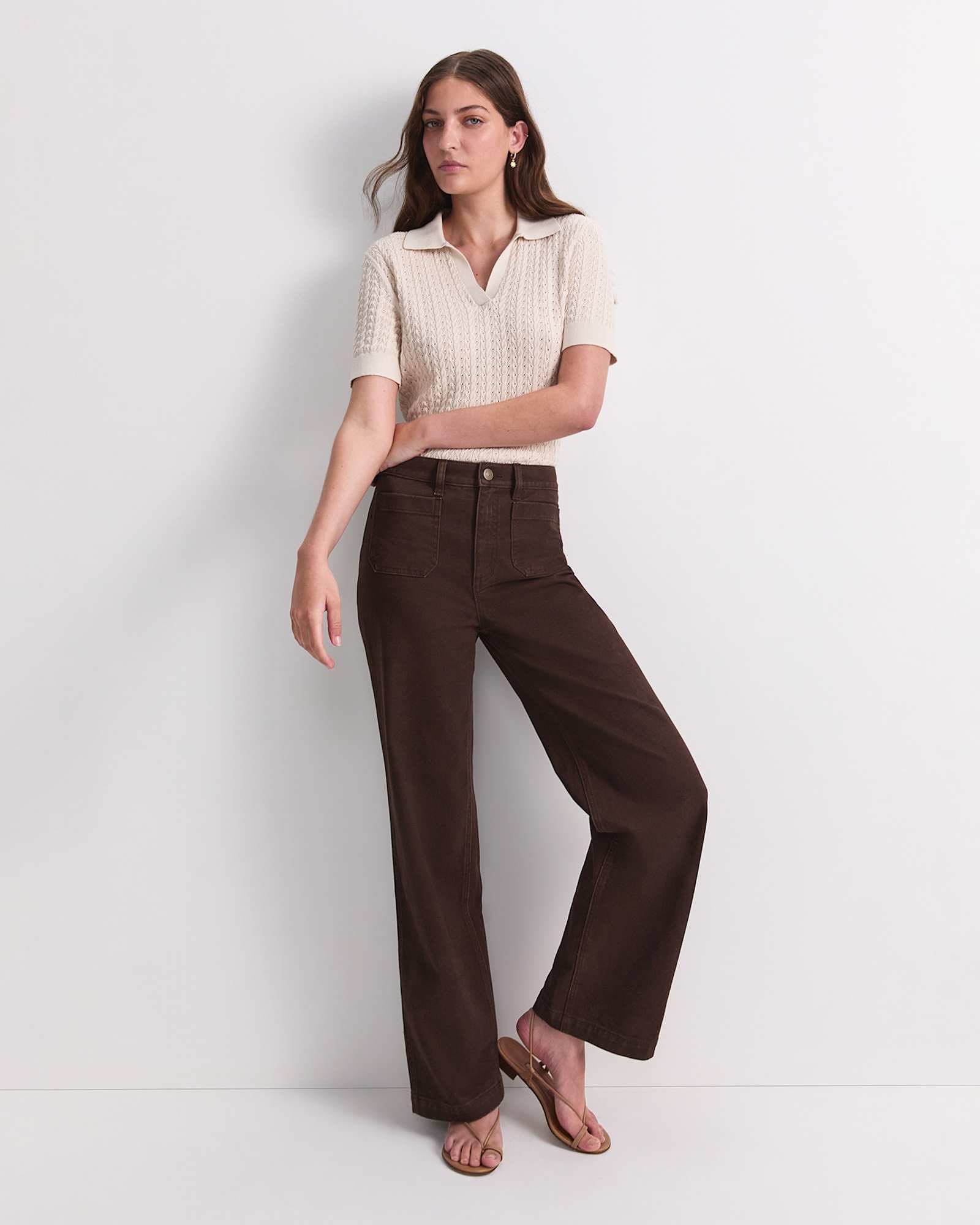 Allegra Patch Pocket Jean in CHOCOLATE