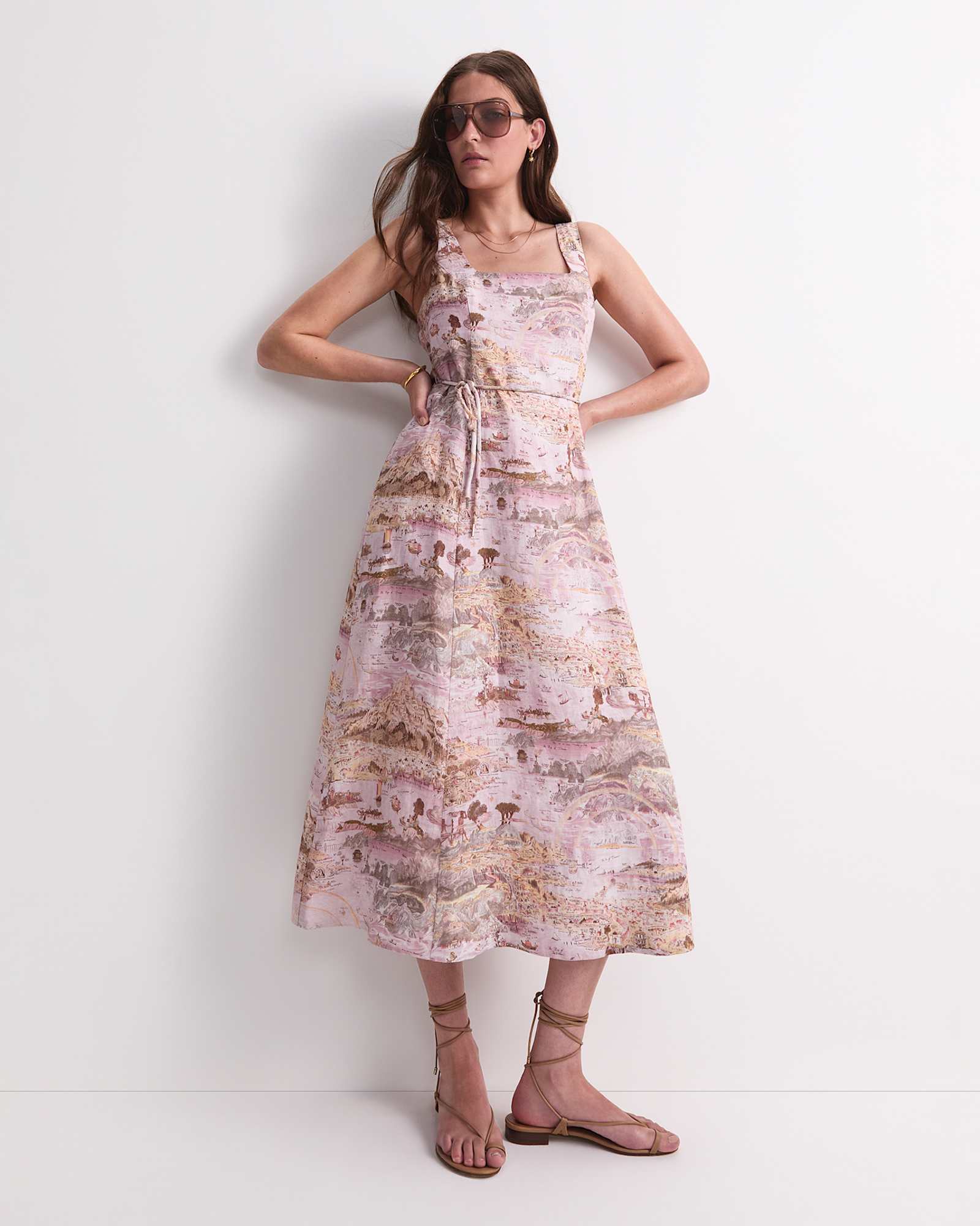 Story Map Liberty Midi Dress in PINK MULTI