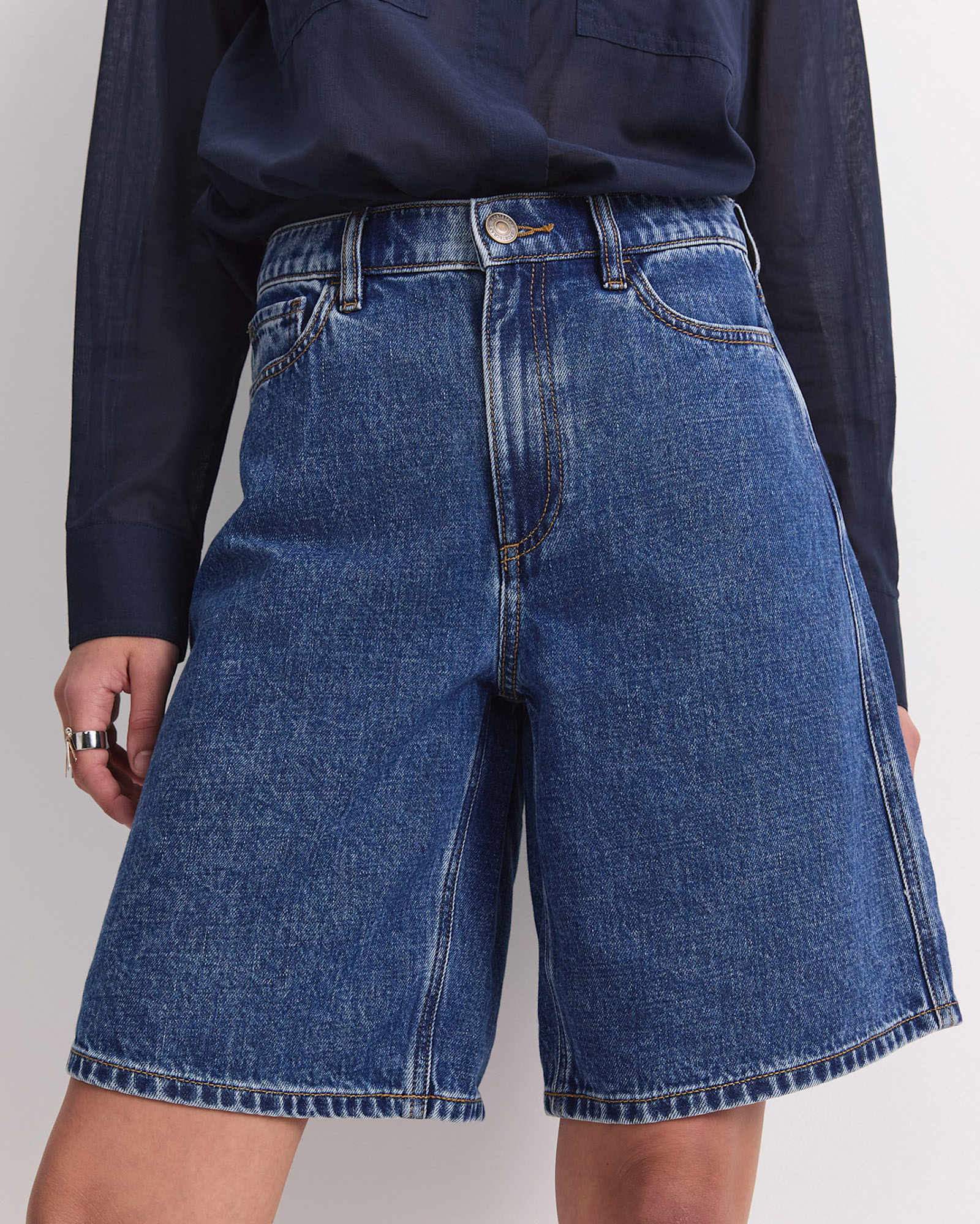 Allegra Denim Short in MID WASH