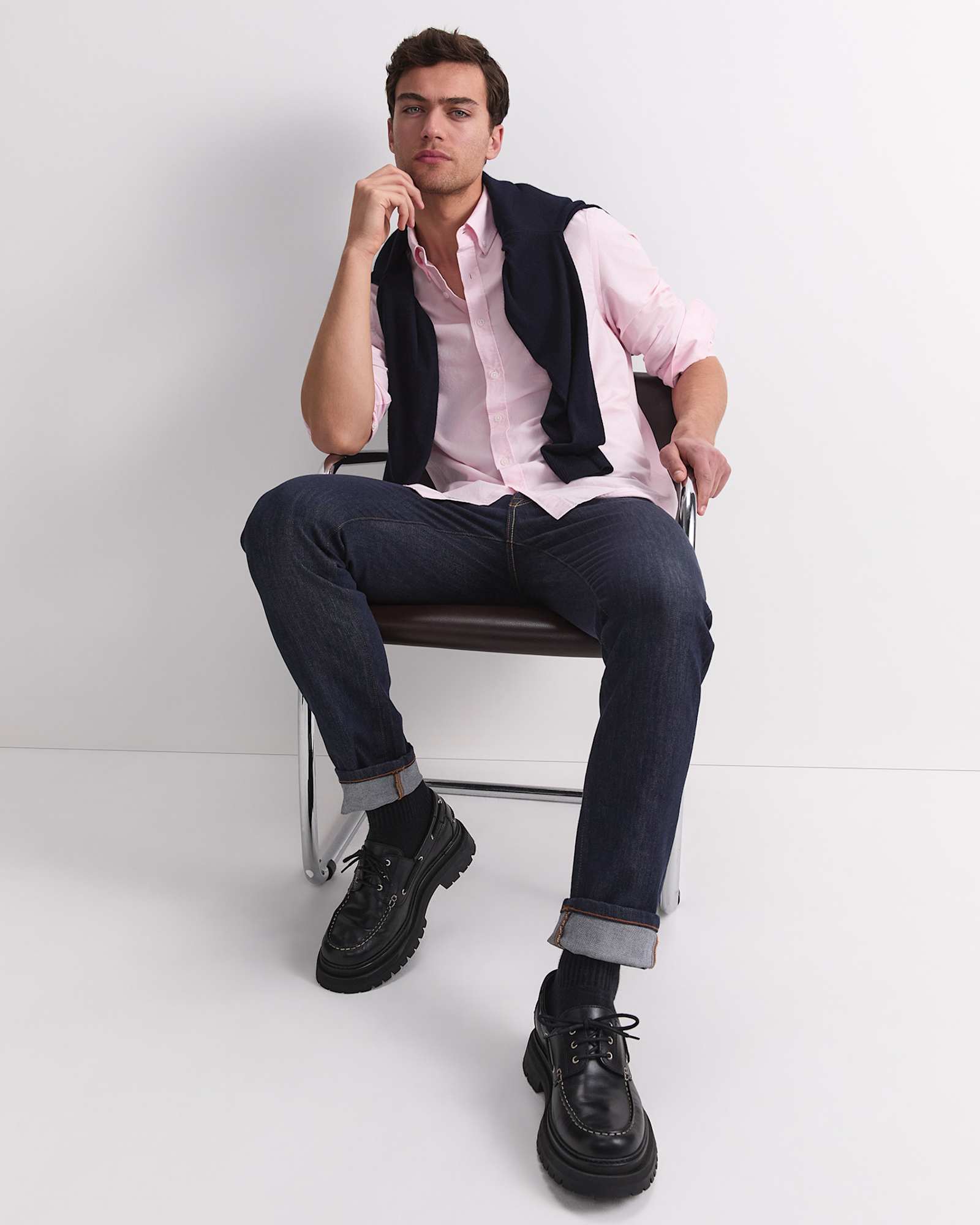 Oxford Long Sleeve Shirt in PINK