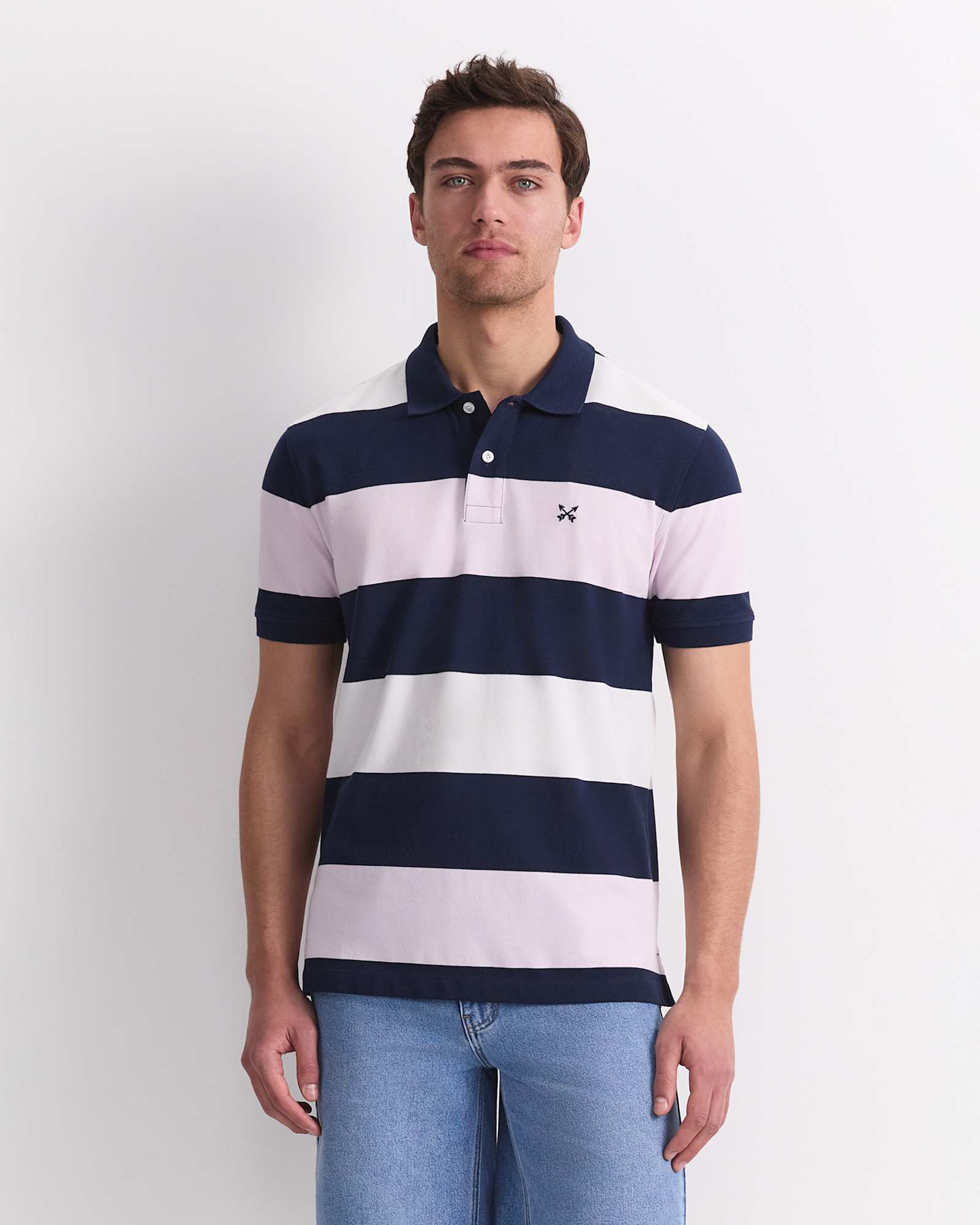 Zac Stripe Polo in PINK MULTI