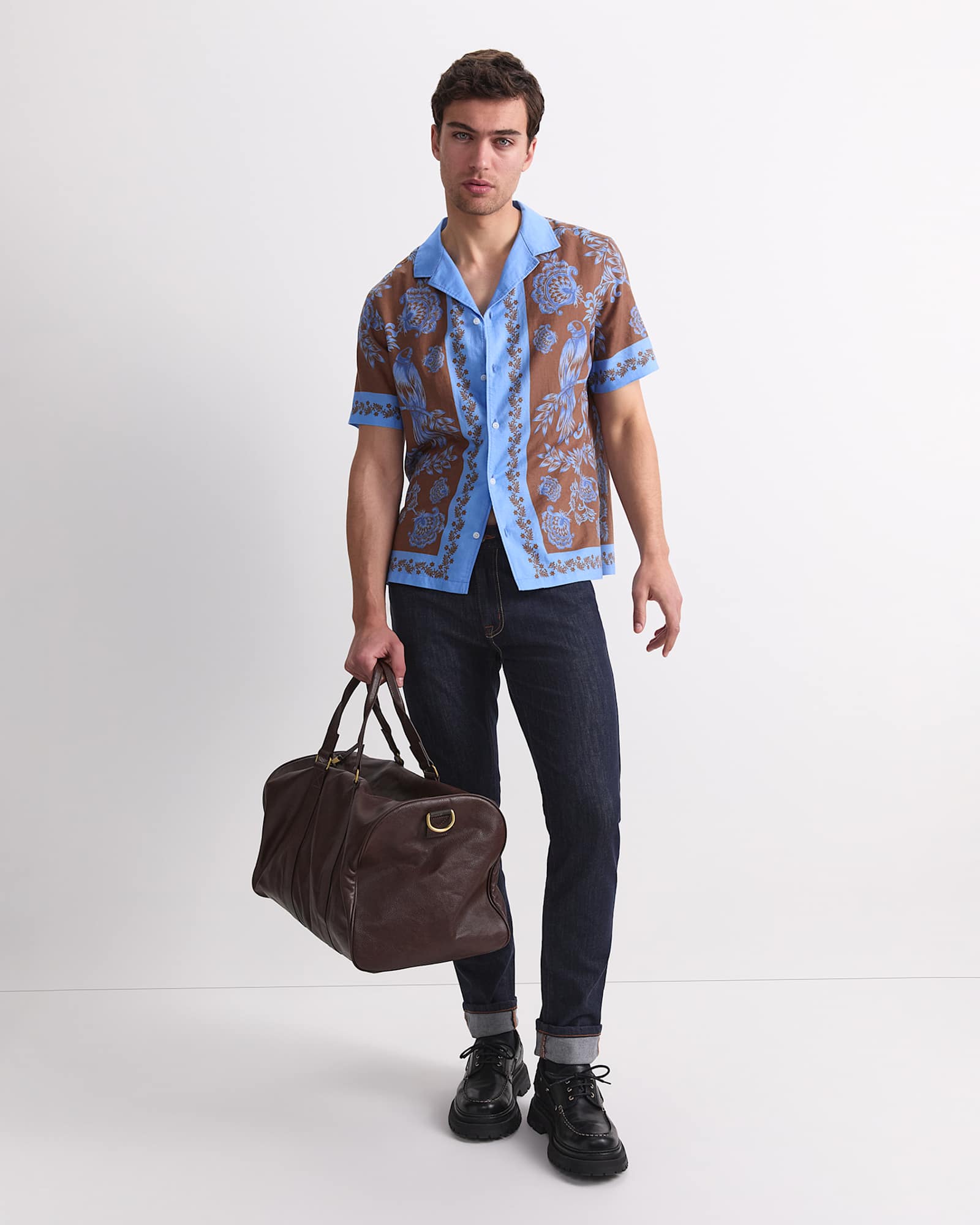 Mulga Short Sleeve Print Shirt in BLUE MULTI