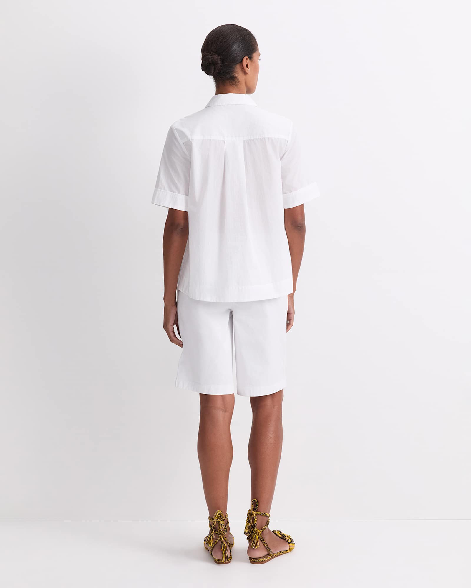 Short Sleeve Lily Voile Shirt in WHITE