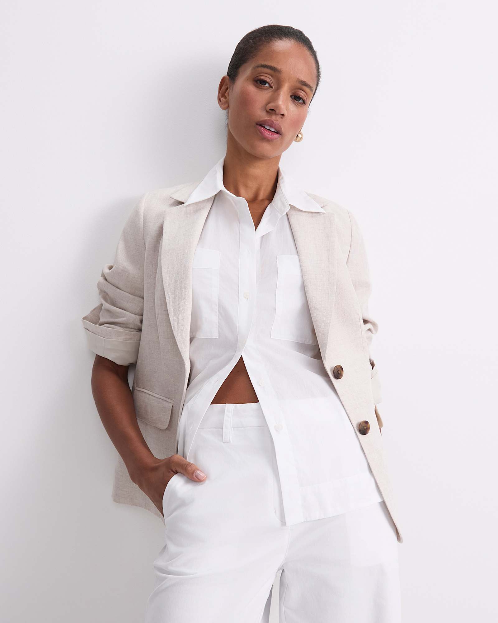 Short Sleeve Lily Voile Shirt in WHITE