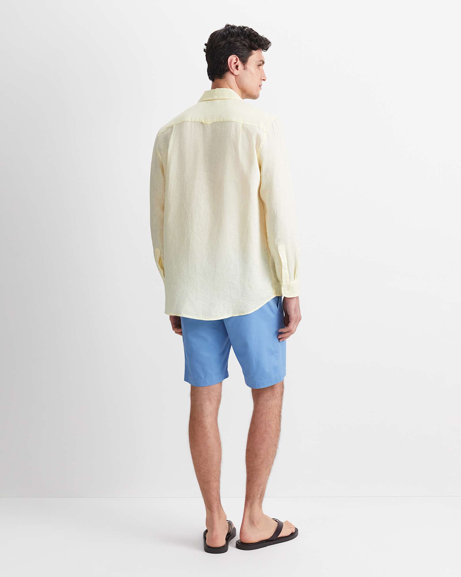 Long Sleeve Linen Shirt in LEMON