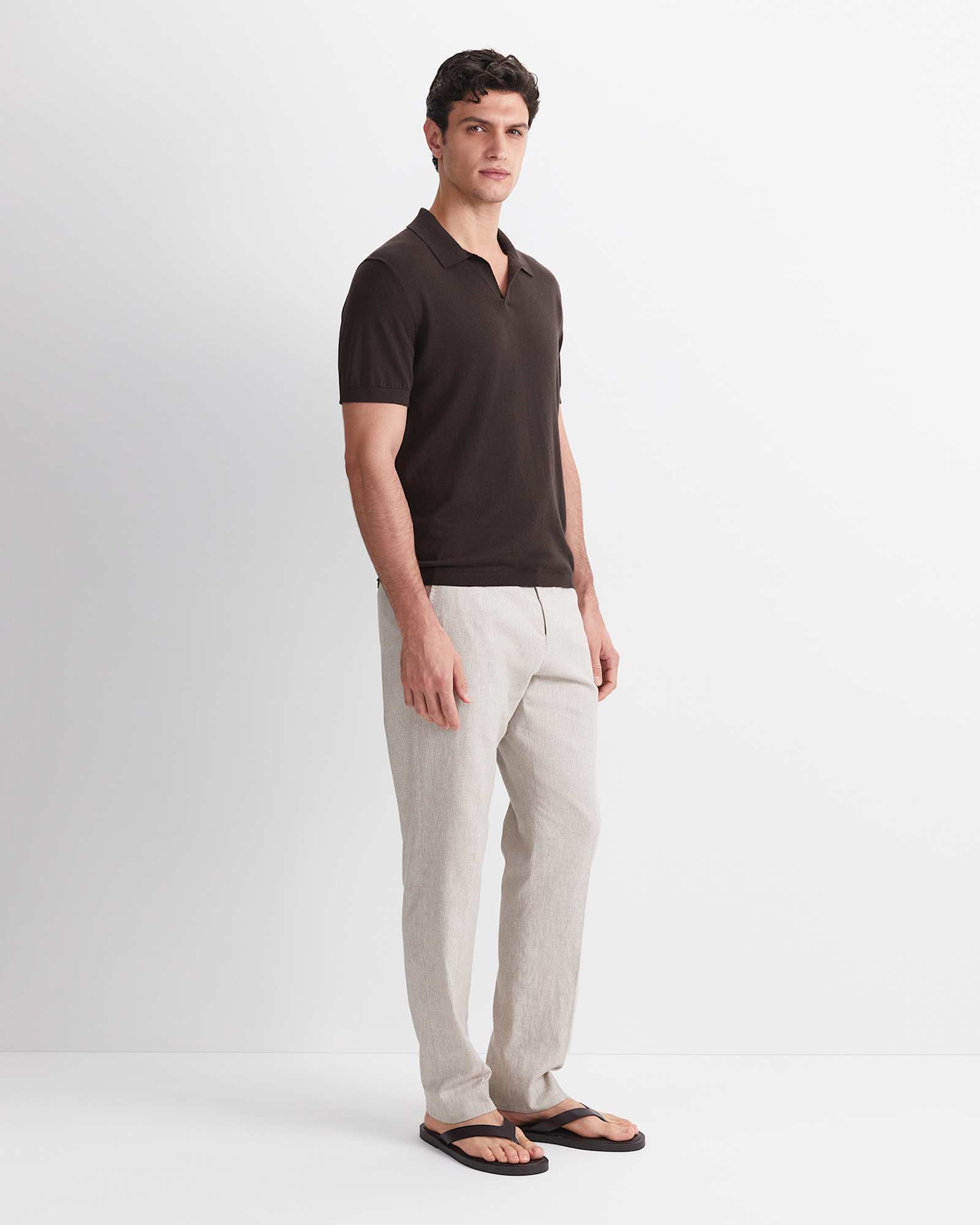 Ojas Knit Polo in CHOCOLATE