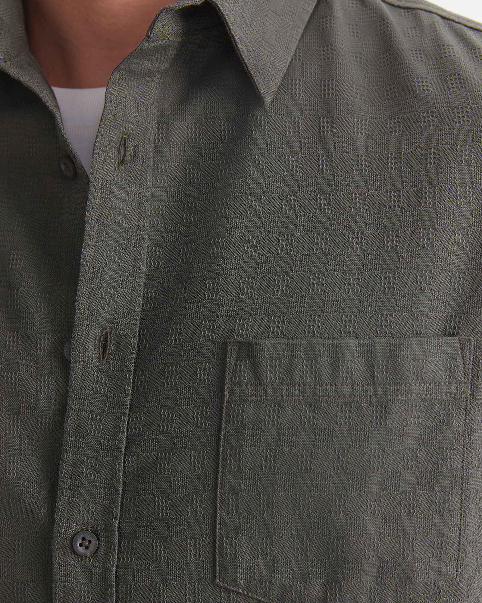 Short Sleeve Delave Linen Shirt in KHAKI