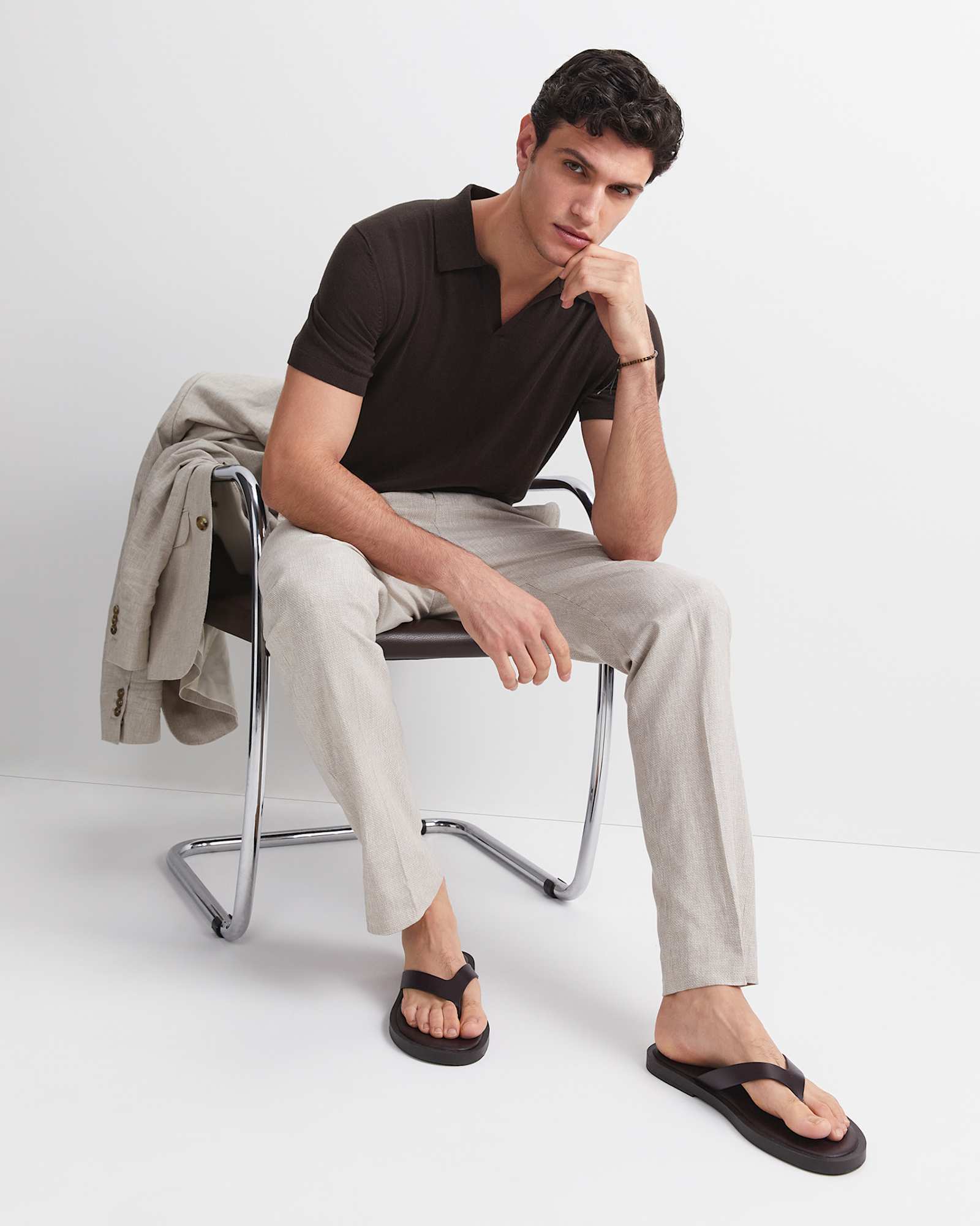 Jeffery Linen Blend Suit Pant in NATURAL