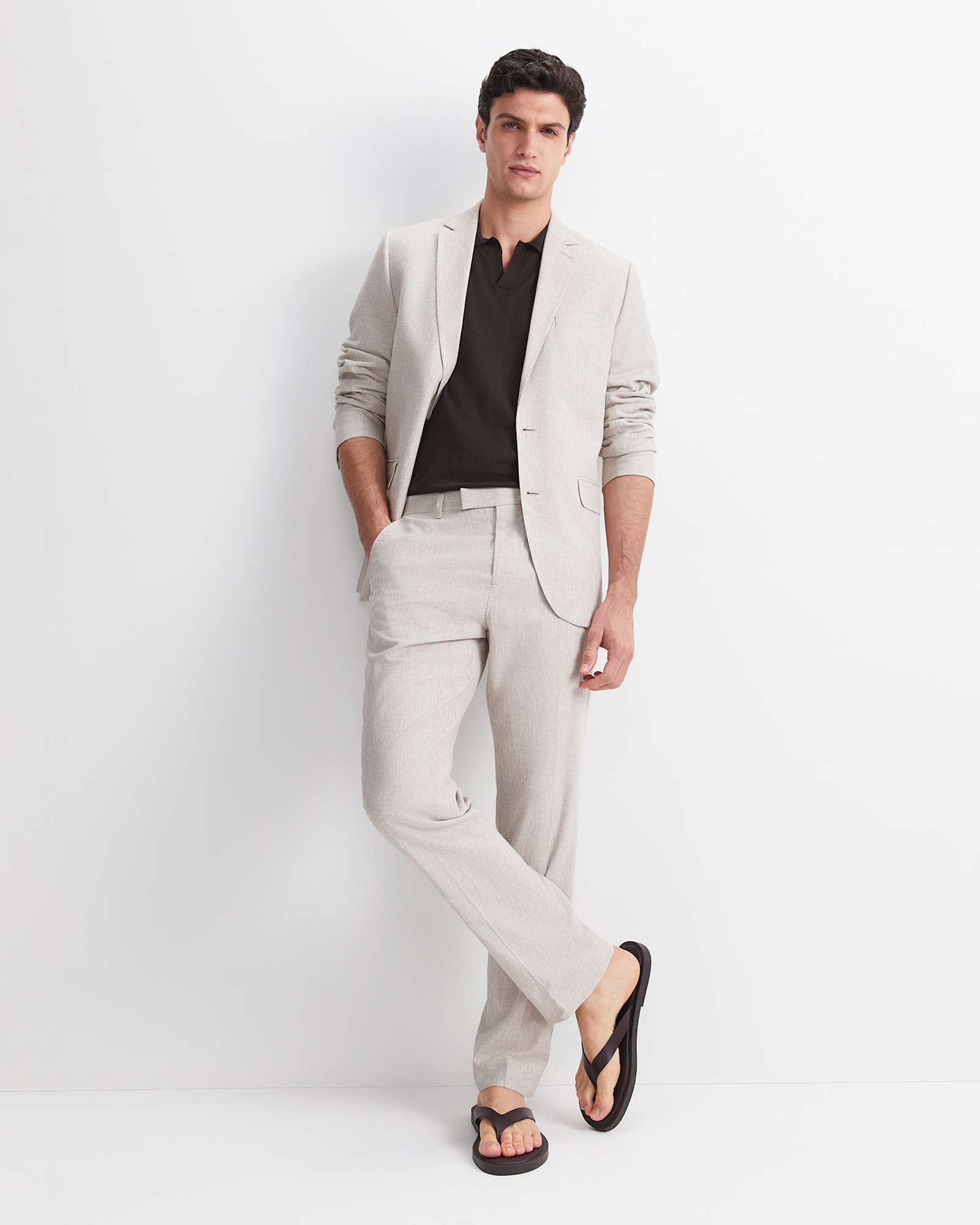 Jeffery Linen Blend Suit Pant in NATURAL
