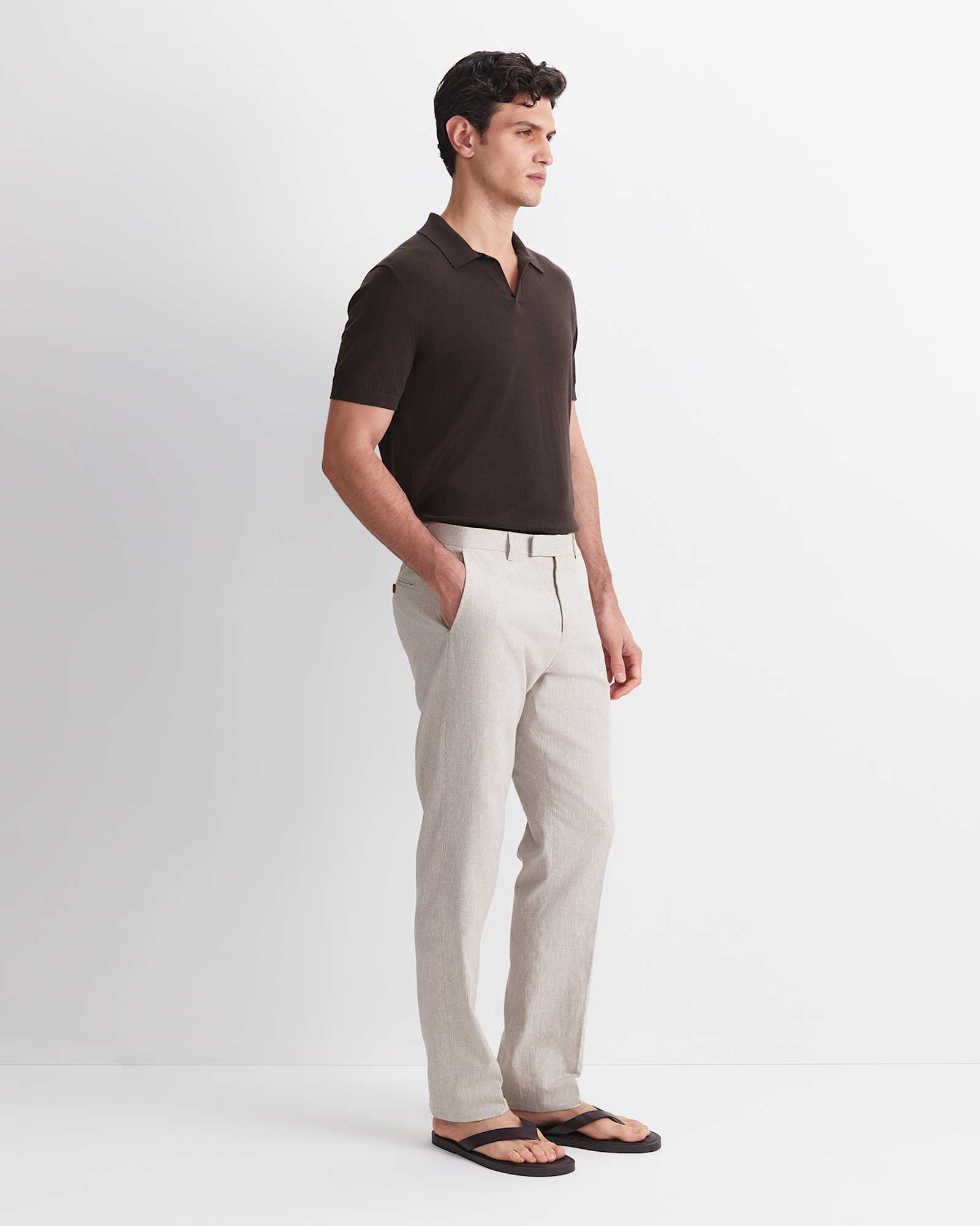 Jeffery Linen Blend Suit Pant in NATURAL