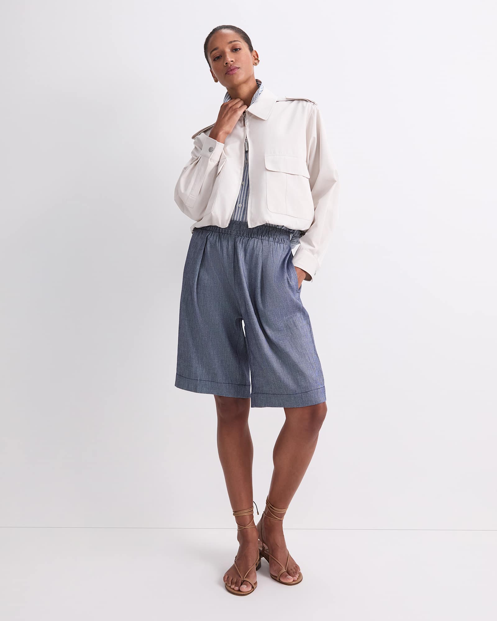 Rosa Elasticated Short in INDIGO