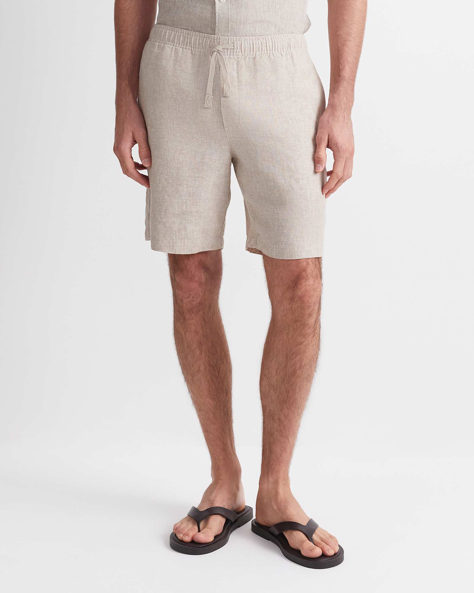 Caffery Yarn-Dyed Linen Short in CAPPUCCINO