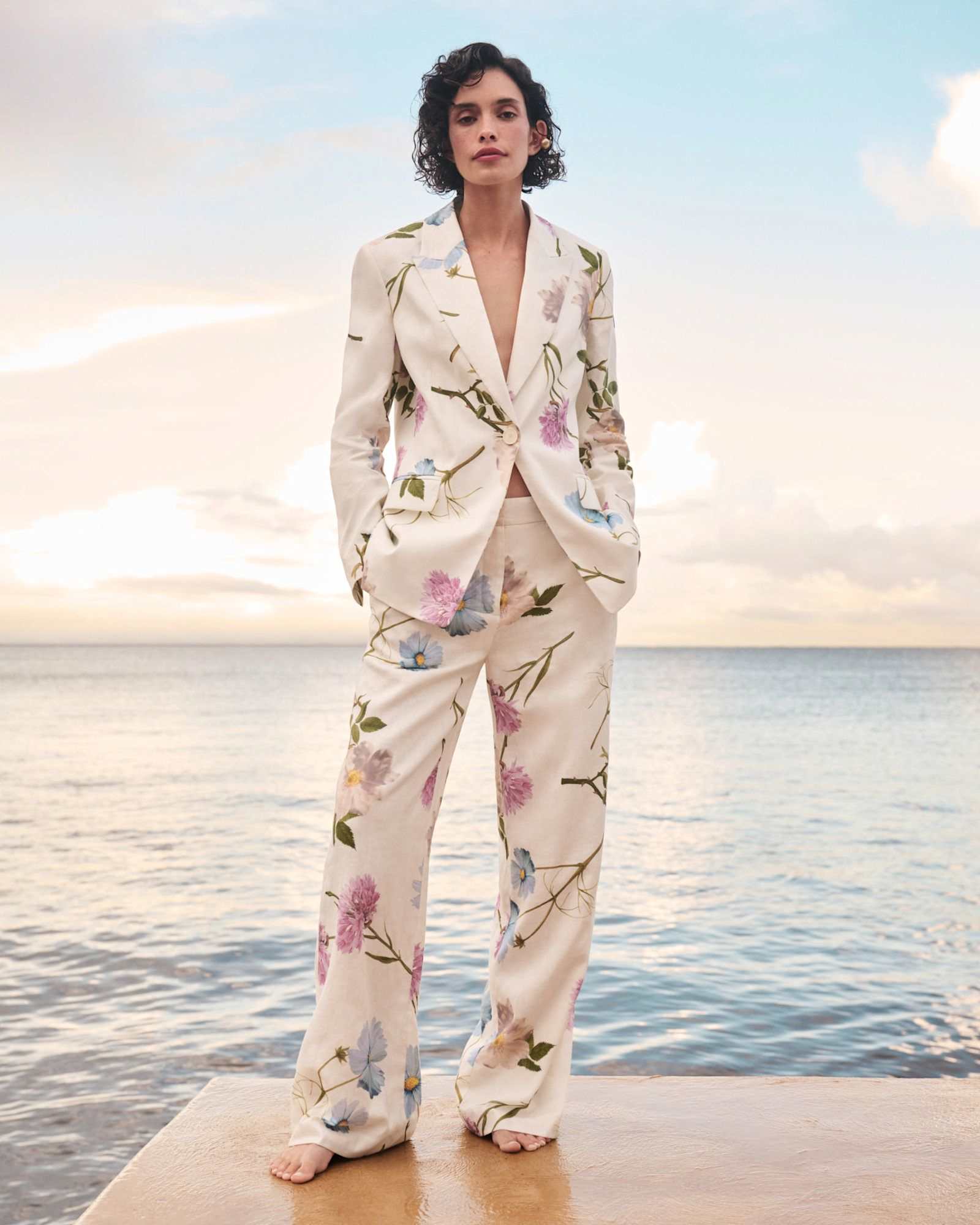 Garden Scatter Liberty Jacket in WHITE MULTI