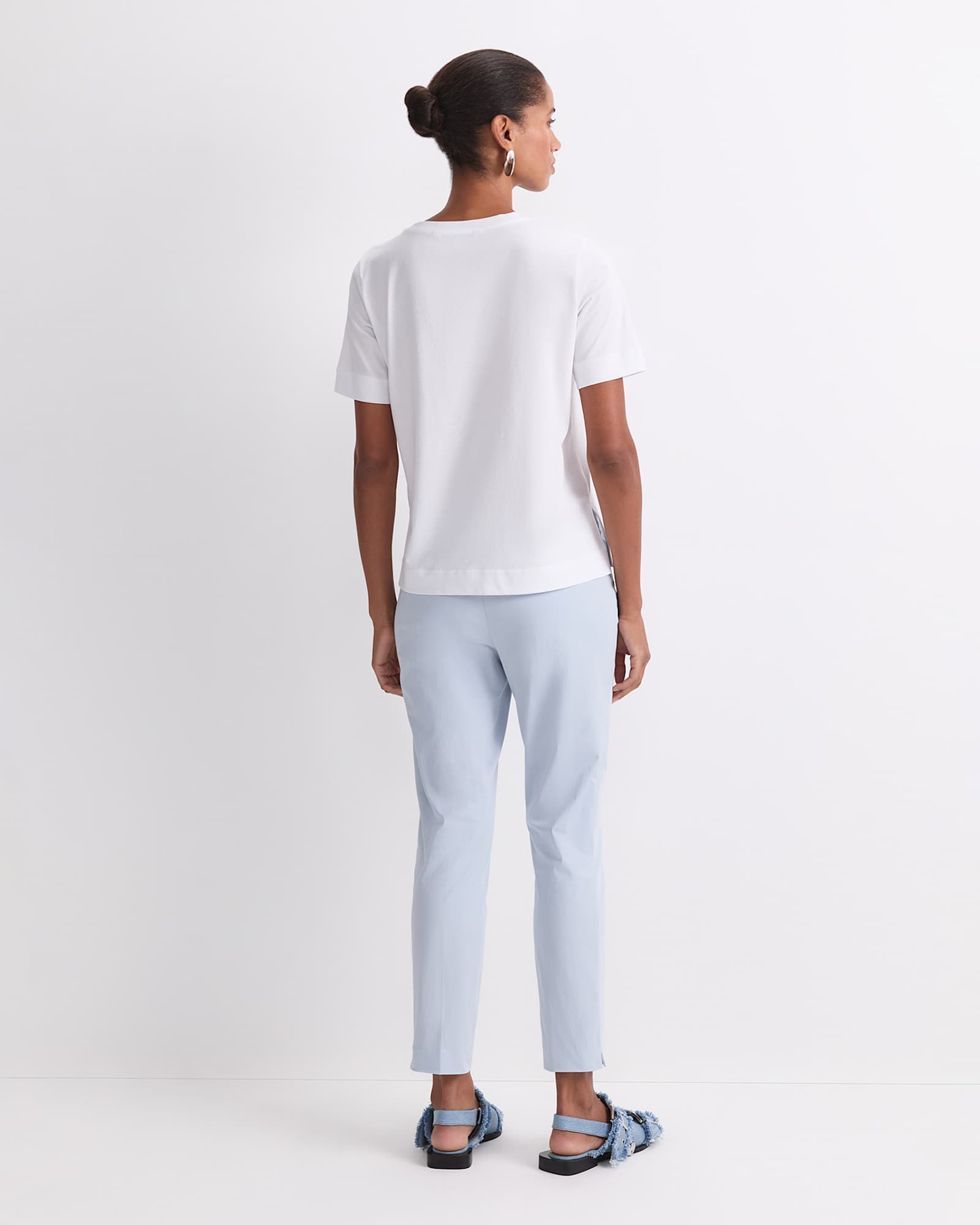 Mercerised Cotton Short Sleeve Tee in WHITE