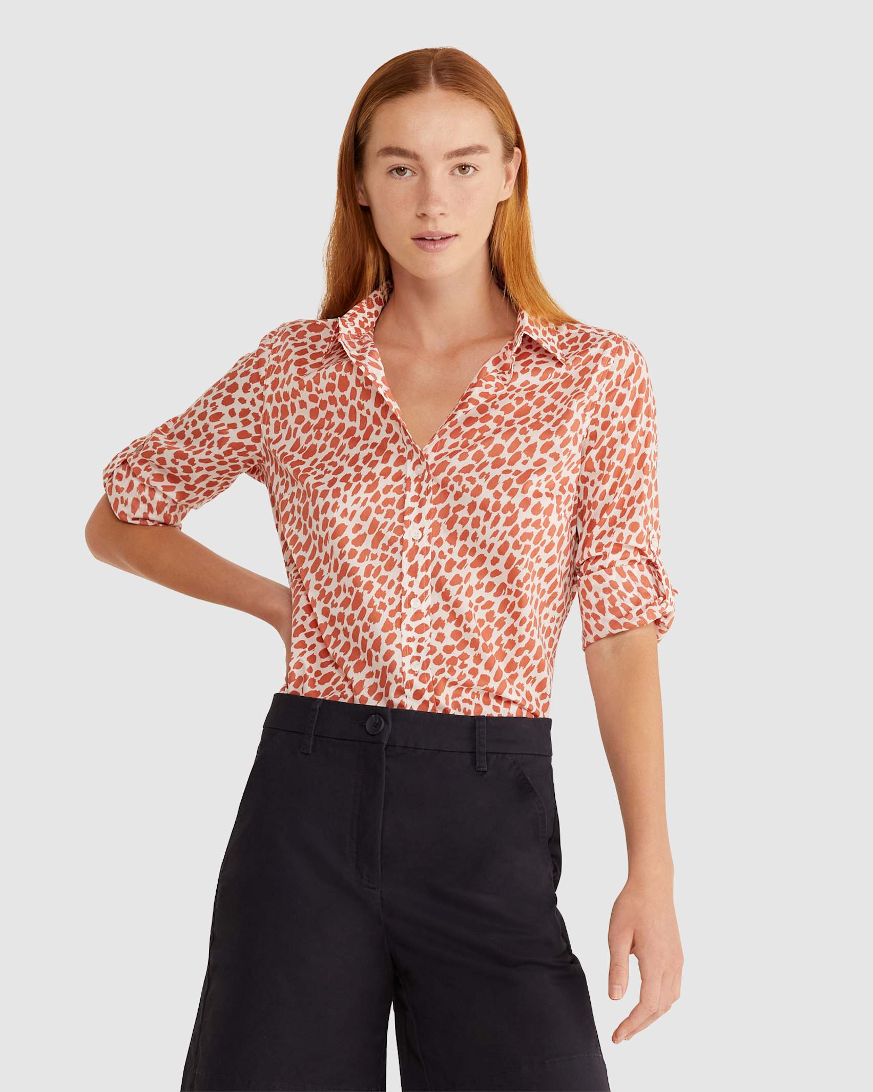 Dash Lily Voile Shirt in SIENNA/IVORY
