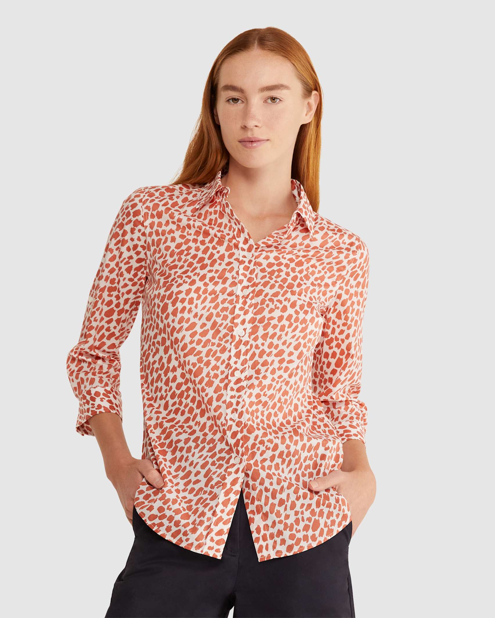 Dash Lily Voile Shirt in SIENNA/IVORY