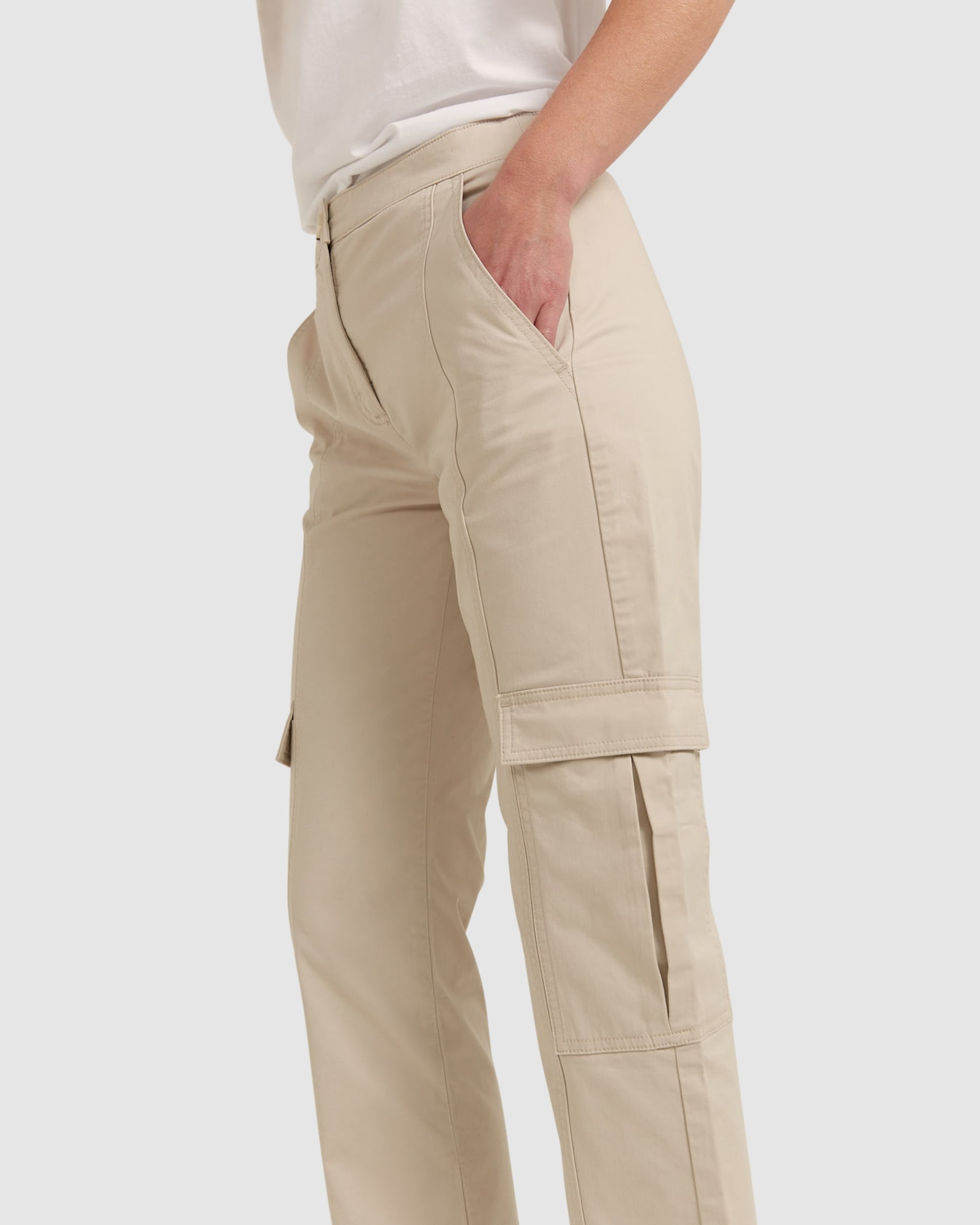 Leah Cargo Pant in STONE