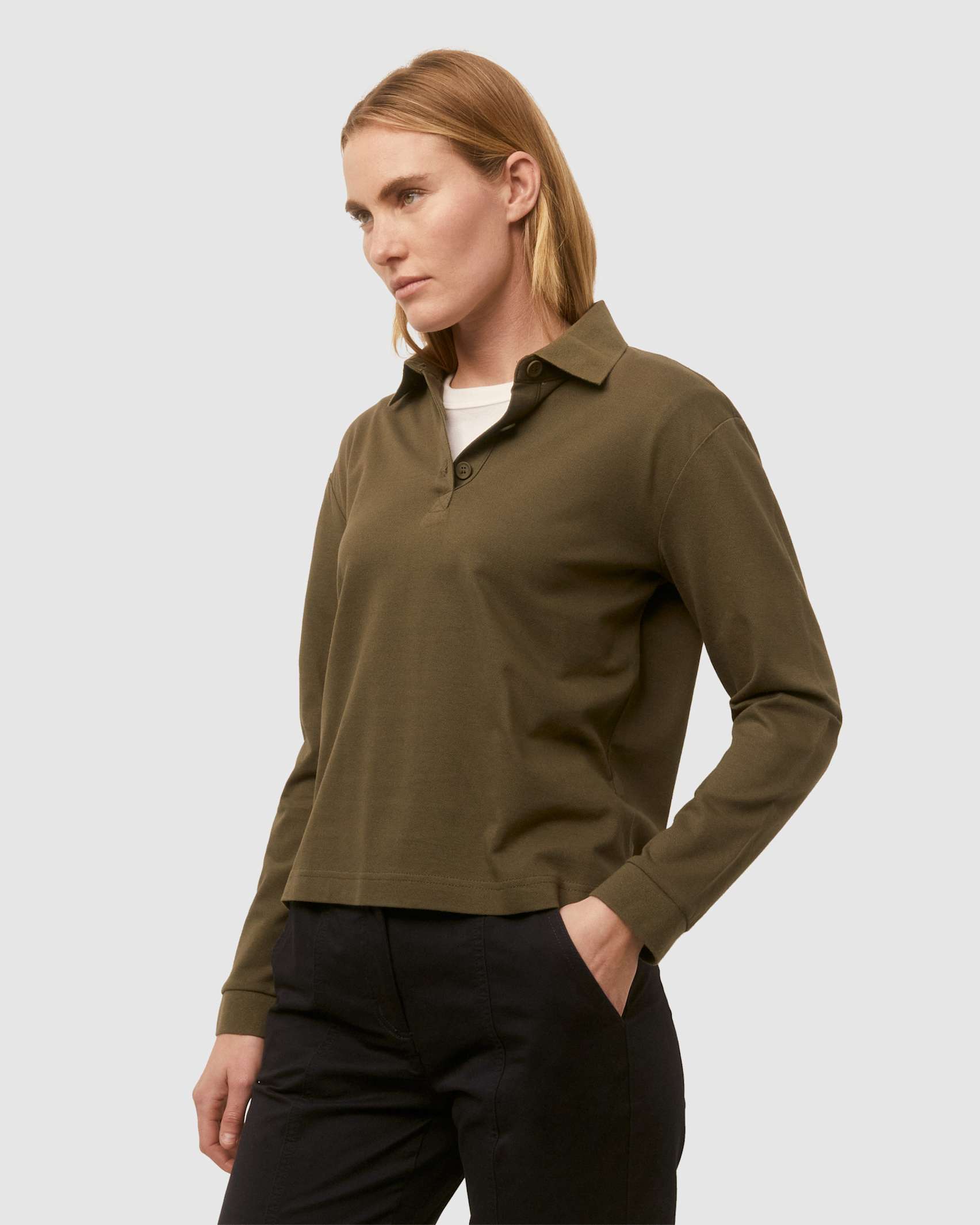 Hanna Polo Top in KHAKI