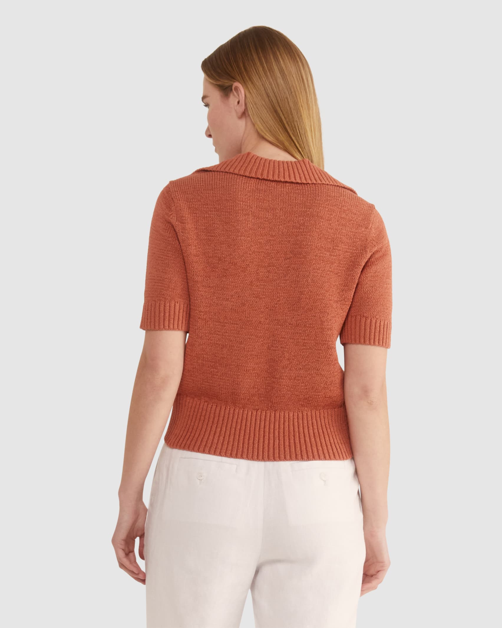 Josie Tape Yarn Polo in SIENNA