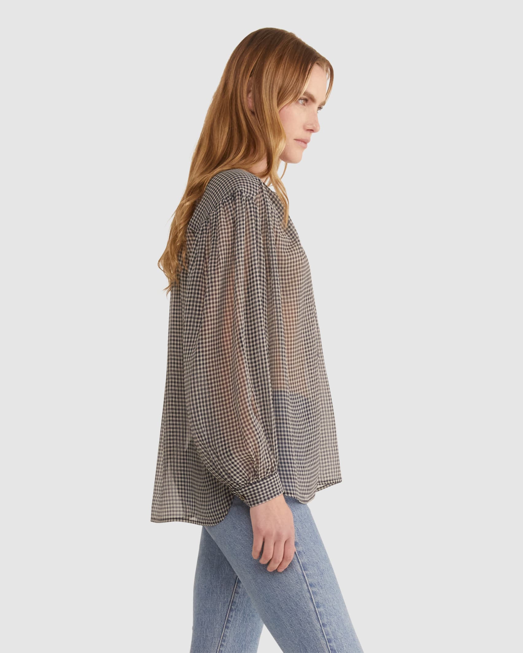 Anderson Blouse in NAVY/IVORY
